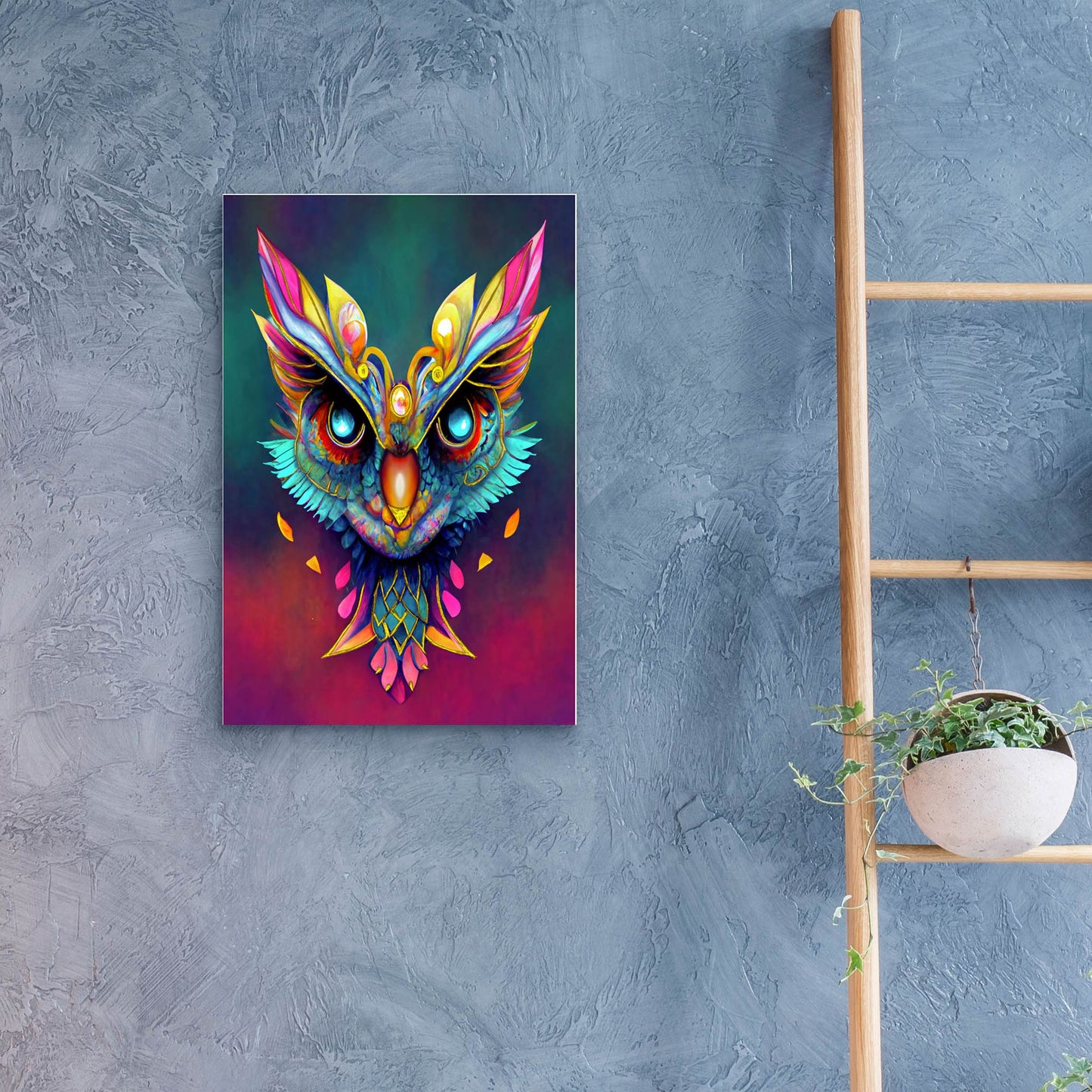 Epic Art 'Fantasy Owls 3' by Romantz Art, Acrylic Glass Wall Art,16x24