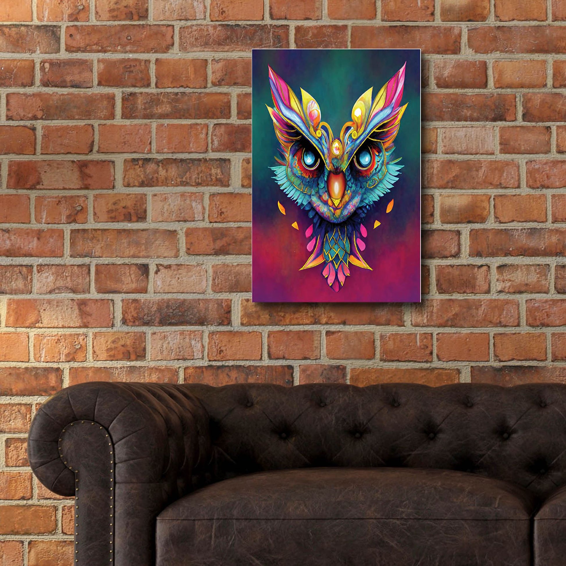 Epic Art 'Fantasy Owls 3' by Romantz Art, Acrylic Glass Wall Art,16x24