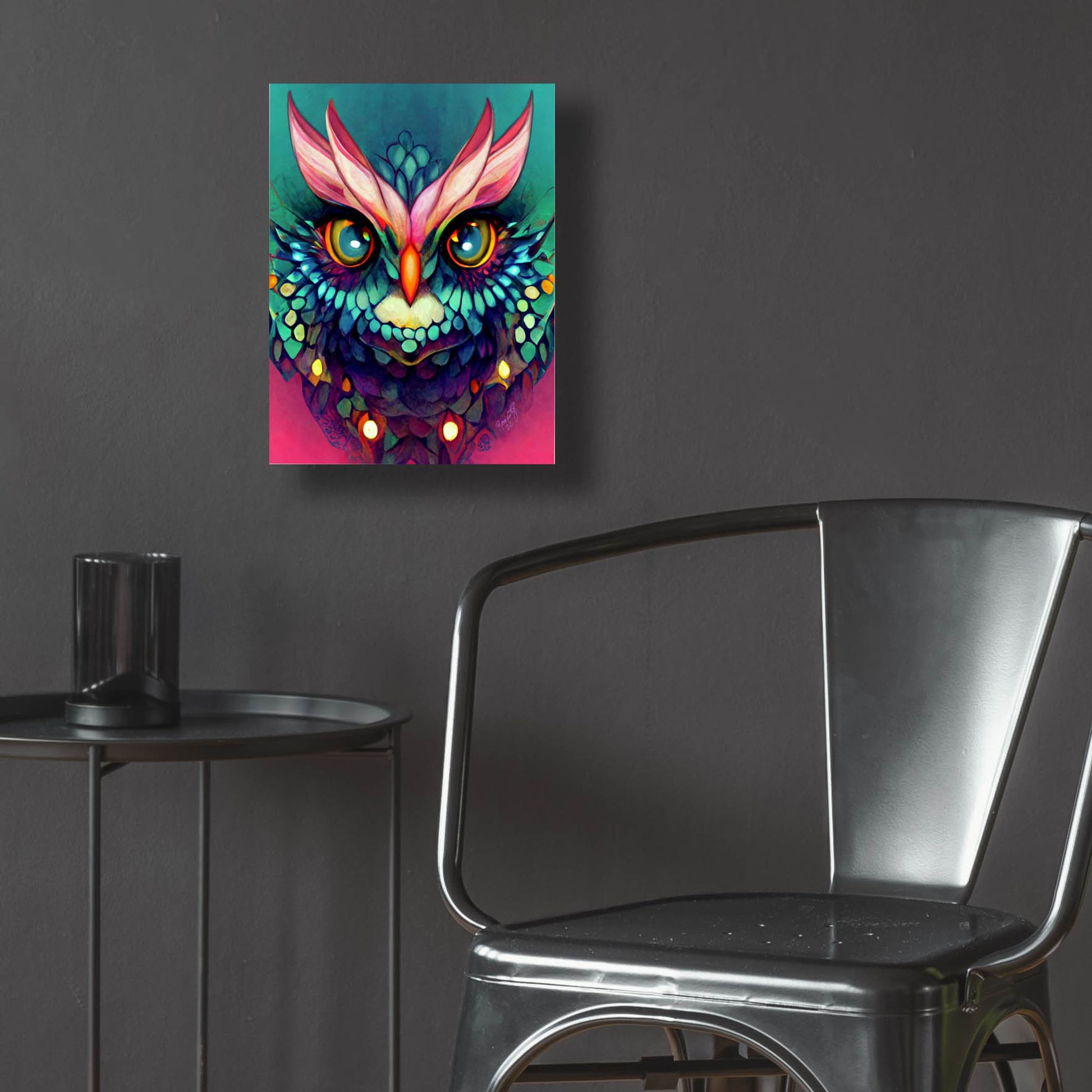 Epic Art 'Fantasy Owls 4' by Romantz Art, Acrylic Glass Wall Art,12x16