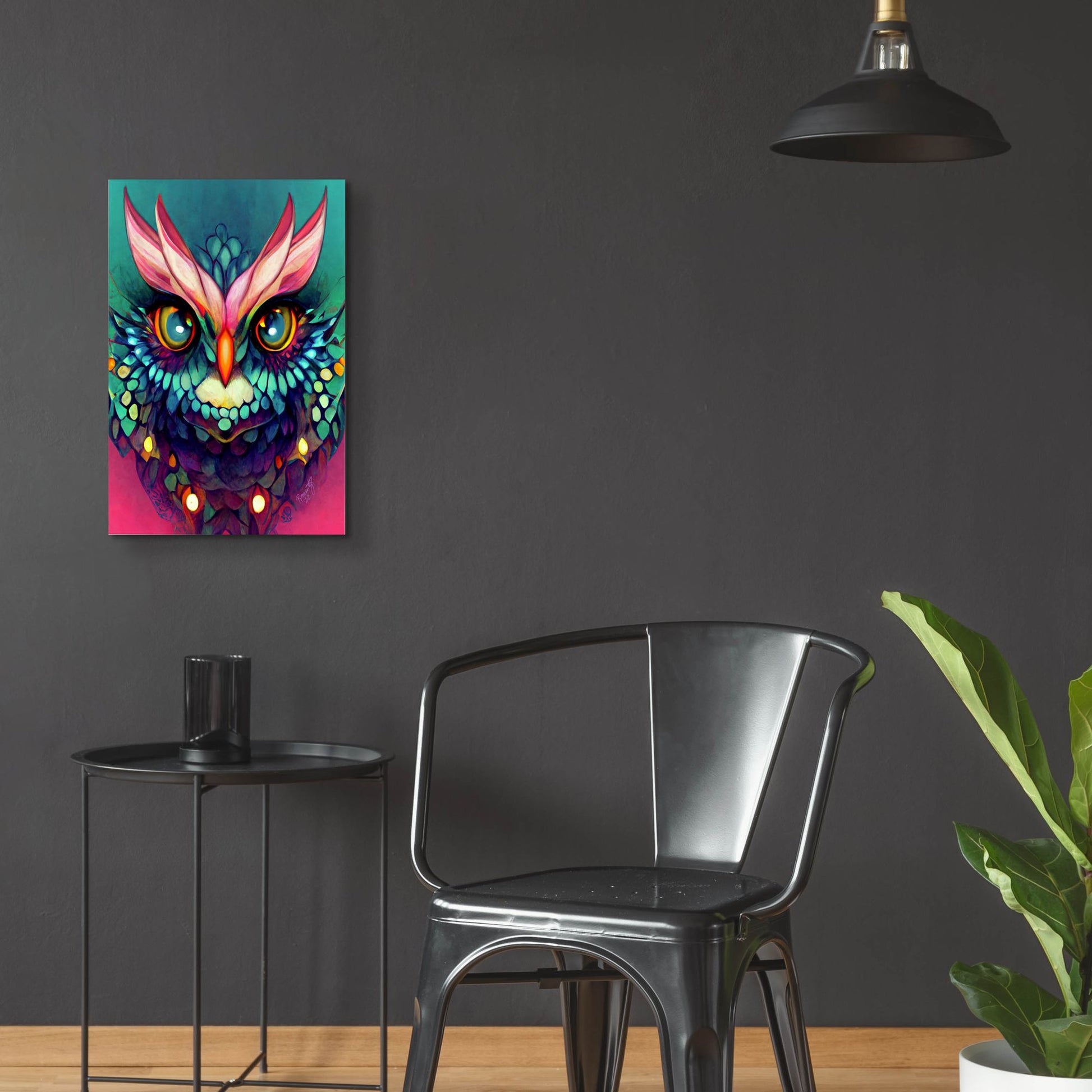 Epic Art 'Fantasy Owls 4' by Romantz Art, Acrylic Glass Wall Art,16x24