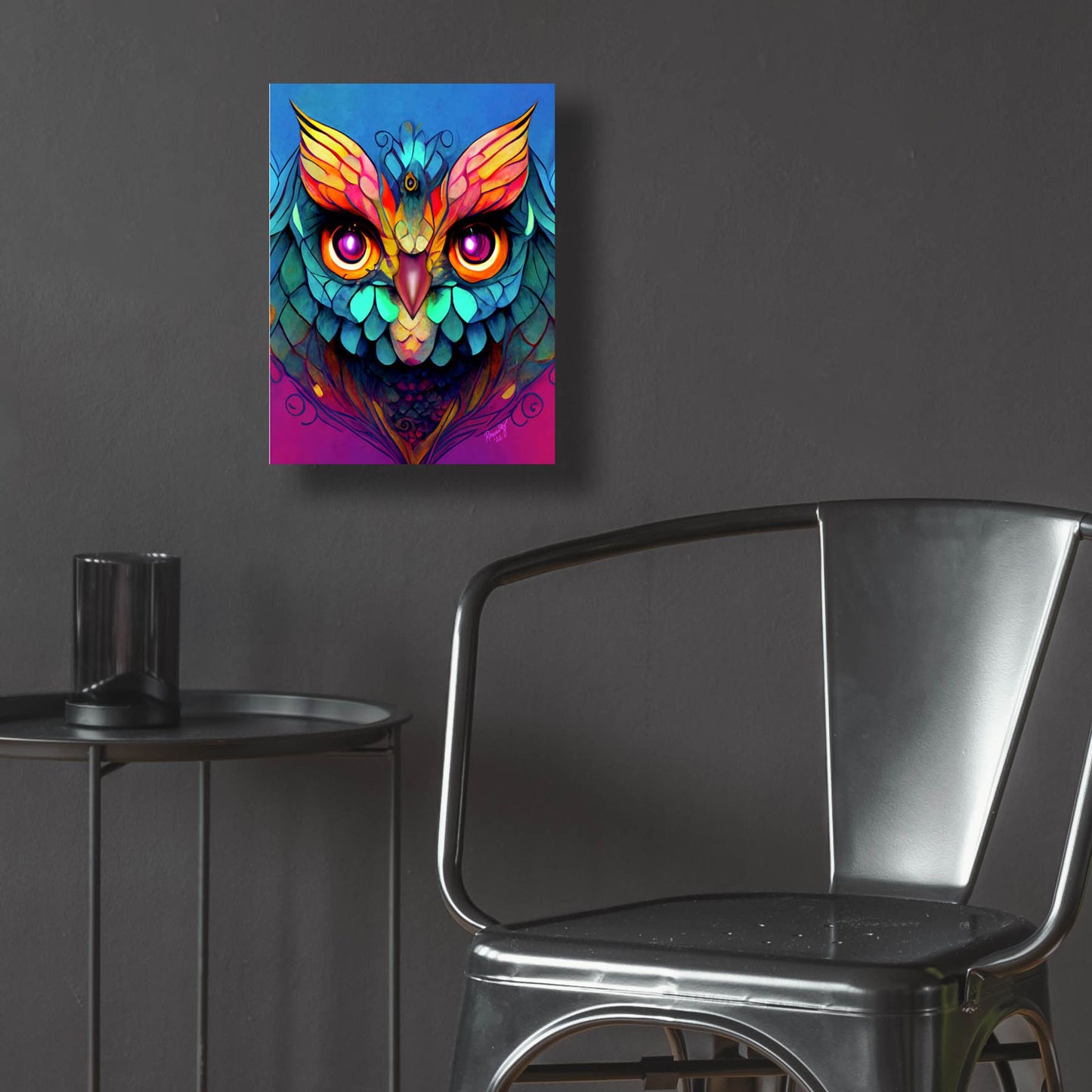 Epic Art 'Fantasy Owls 5' by Romantz Art, Acrylic Glass Wall Art,12x16