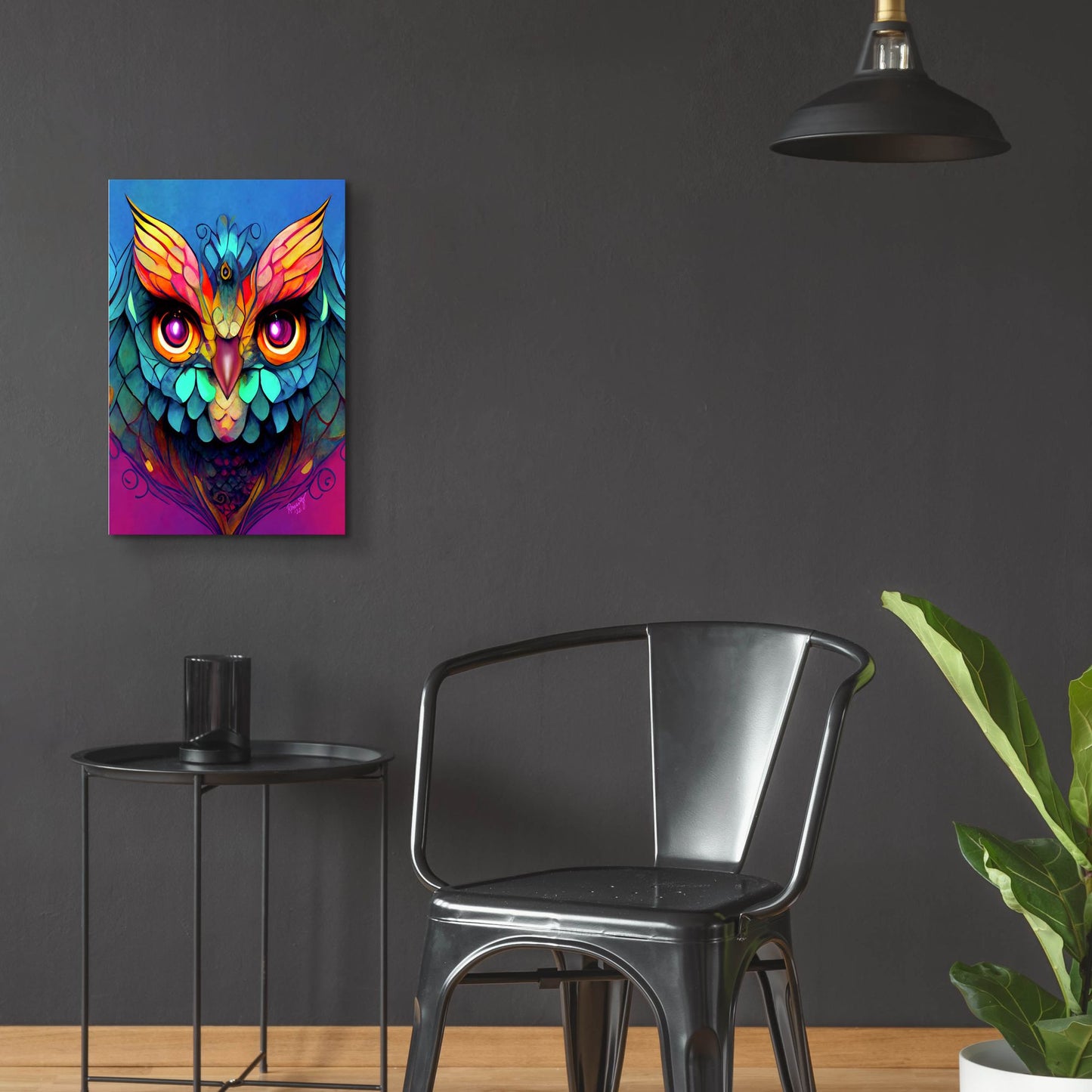 Epic Art 'Fantasy Owls 5' by Romantz Art, Acrylic Glass Wall Art,16x24