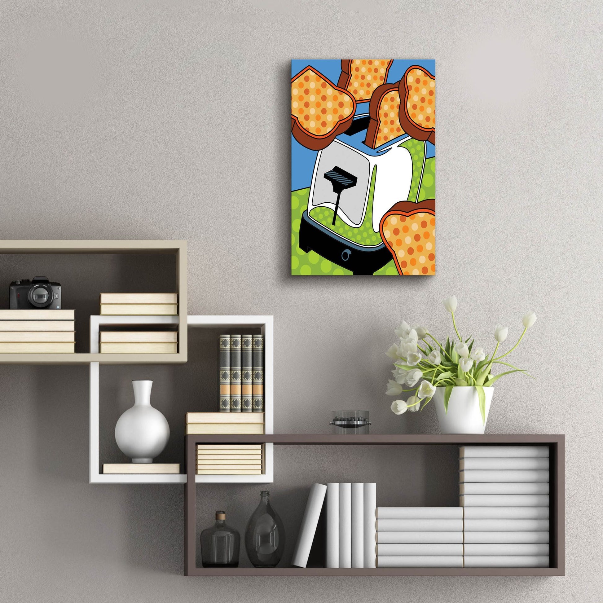 Epic Art 'Flying Toast' by Ron Magnes, Acrylic Glass Wall Art,16x24