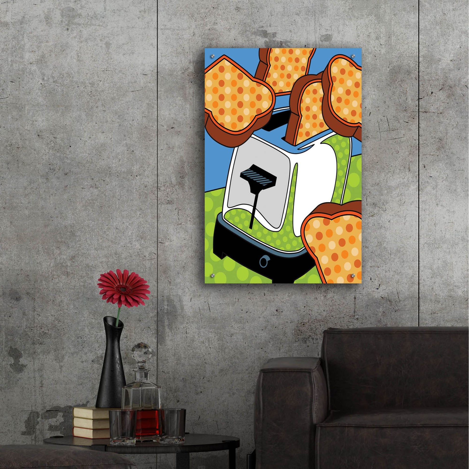 Epic Art 'Flying Toast' by Ron Magnes, Acrylic Glass Wall Art,24x36