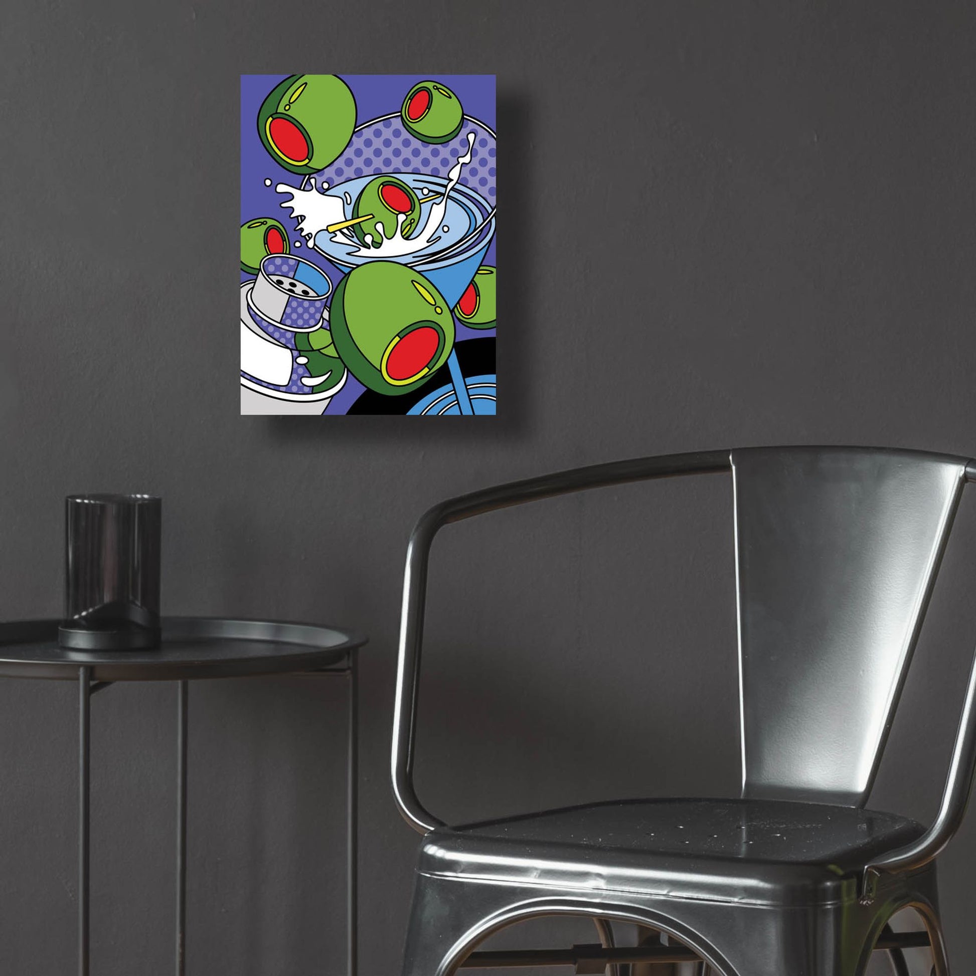 Epic Art 'Martini Flying Olives' by Ron Magnes, Acrylic Glass Wall Art,12x16