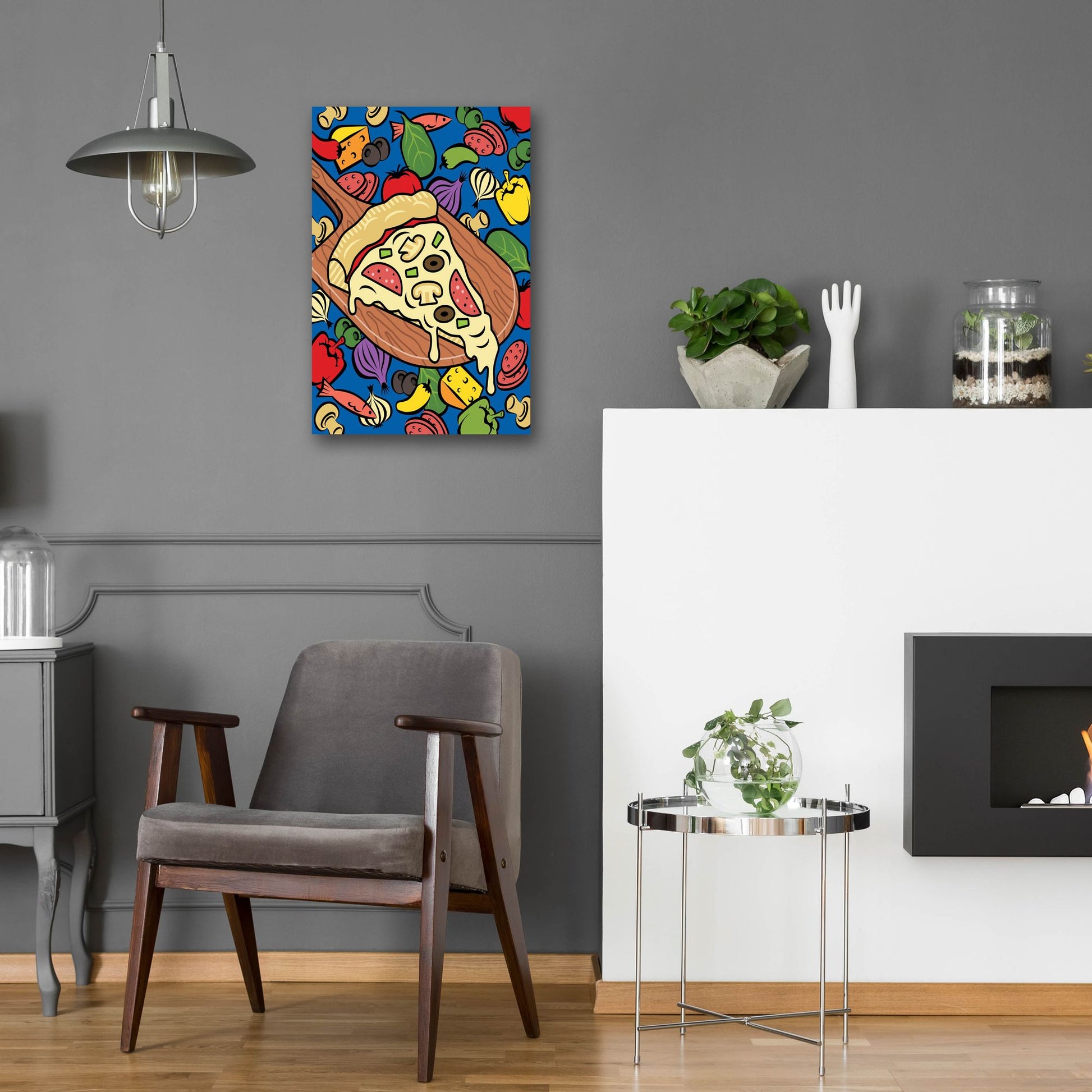 Epic Art 'Pizza Slice With Toppings' by Ron Magnes, Acrylic Glass Wall Art,16x24