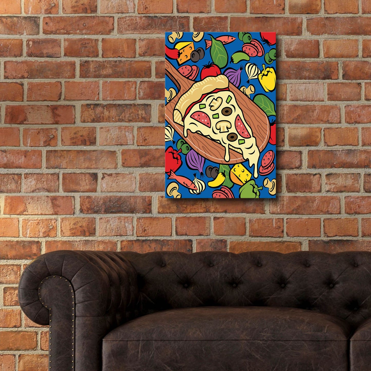 Epic Art 'Pizza Slice With Toppings' by Ron Magnes, Acrylic Glass Wall Art,16x24