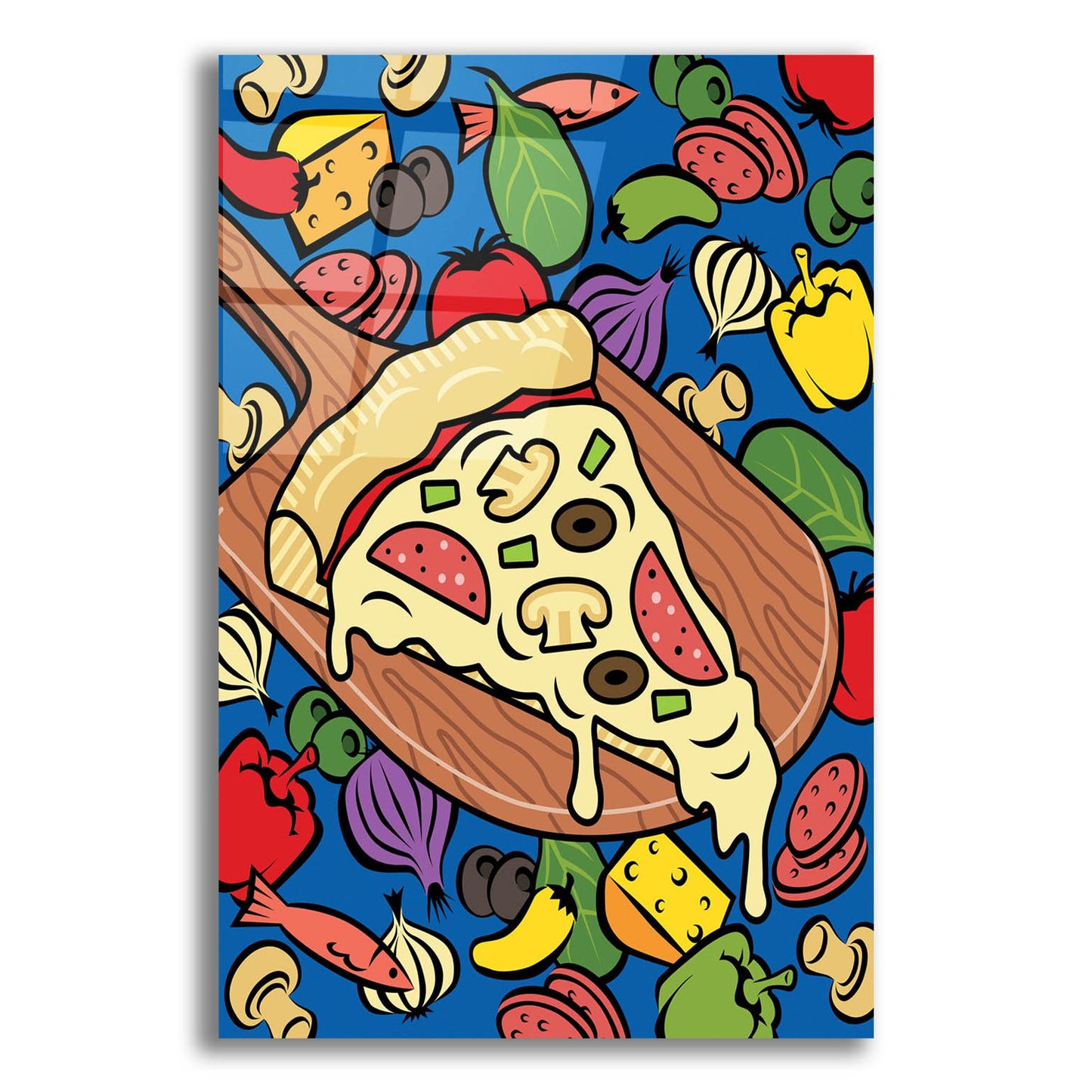 Epic Art 'Pizza Slice With Toppings' by Ron Magnes, Acrylic Glass Wall Art,16x24