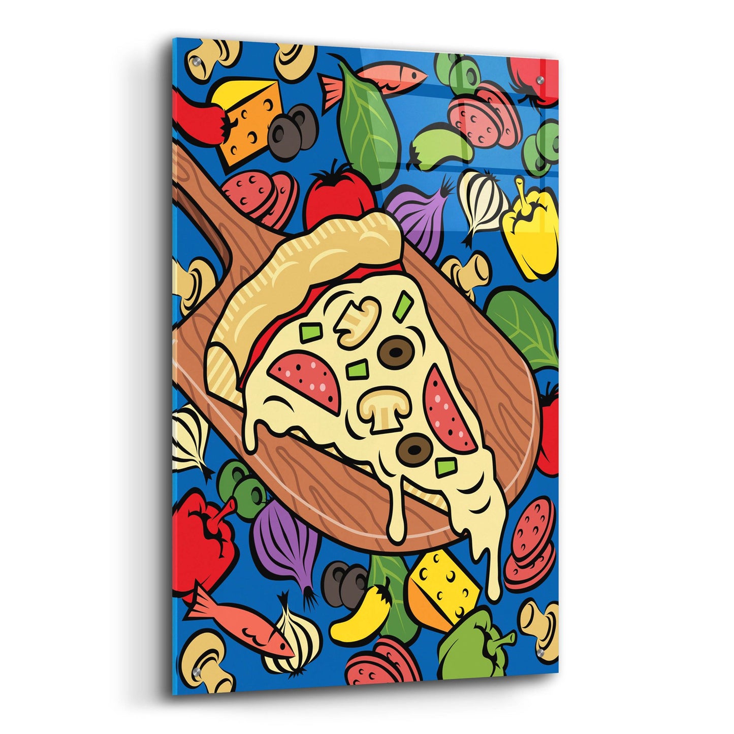 Epic Art 'Pizza Slice With Toppings' by Ron Magnes, Acrylic Glass Wall Art,24x36