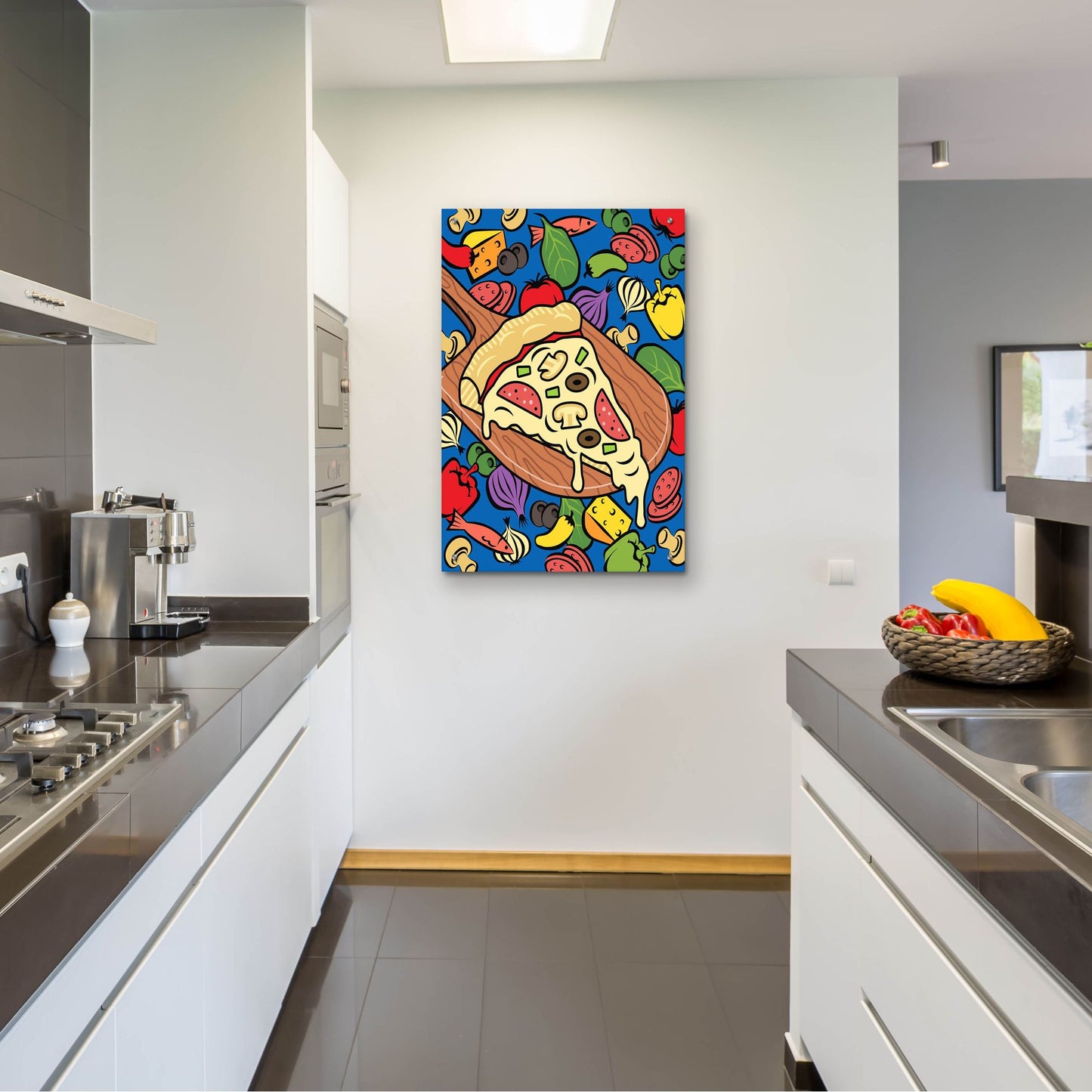 Epic Art 'Pizza Slice With Toppings' by Ron Magnes, Acrylic Glass Wall Art,24x36