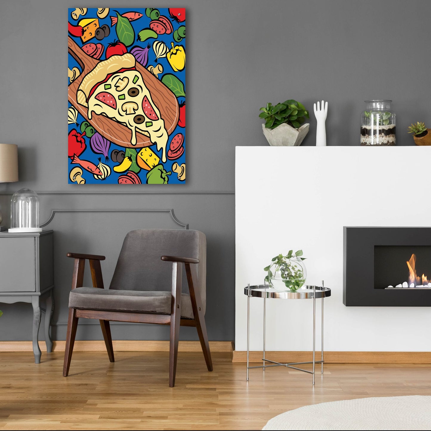 Epic Art 'Pizza Slice With Toppings' by Ron Magnes, Acrylic Glass Wall Art,24x36