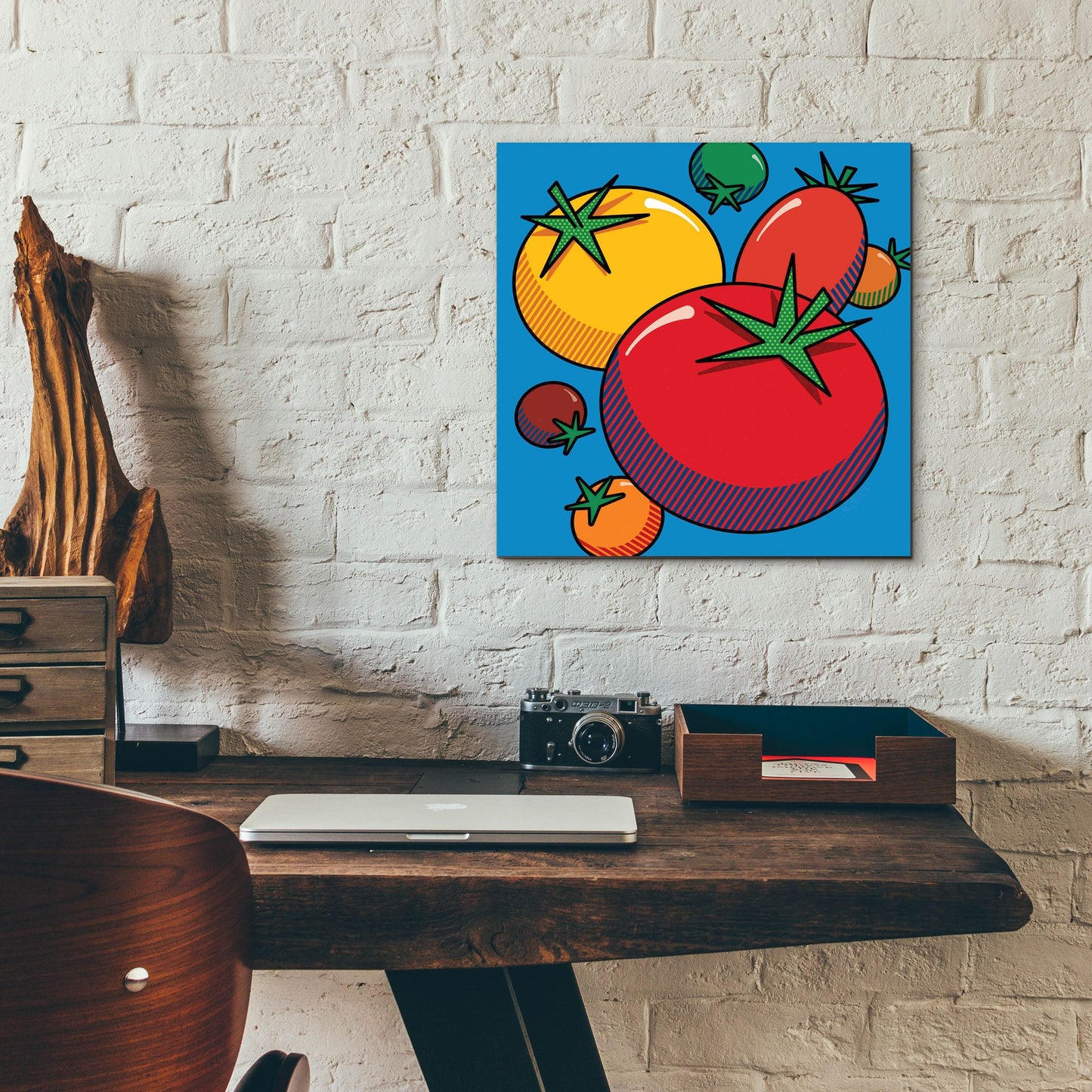 Epic Art 'Various Tomatoes On Blue' by Ron Magnes, Acrylic Glass Wall Art,12x12