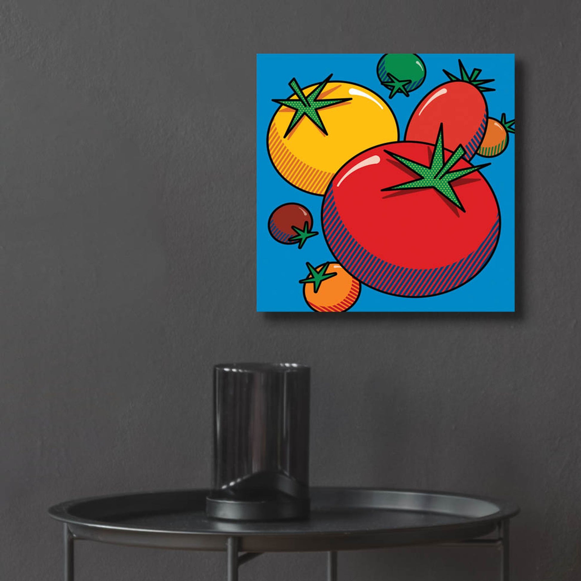 Epic Art 'Various Tomatoes On Blue' by Ron Magnes, Acrylic Glass Wall Art,12x12