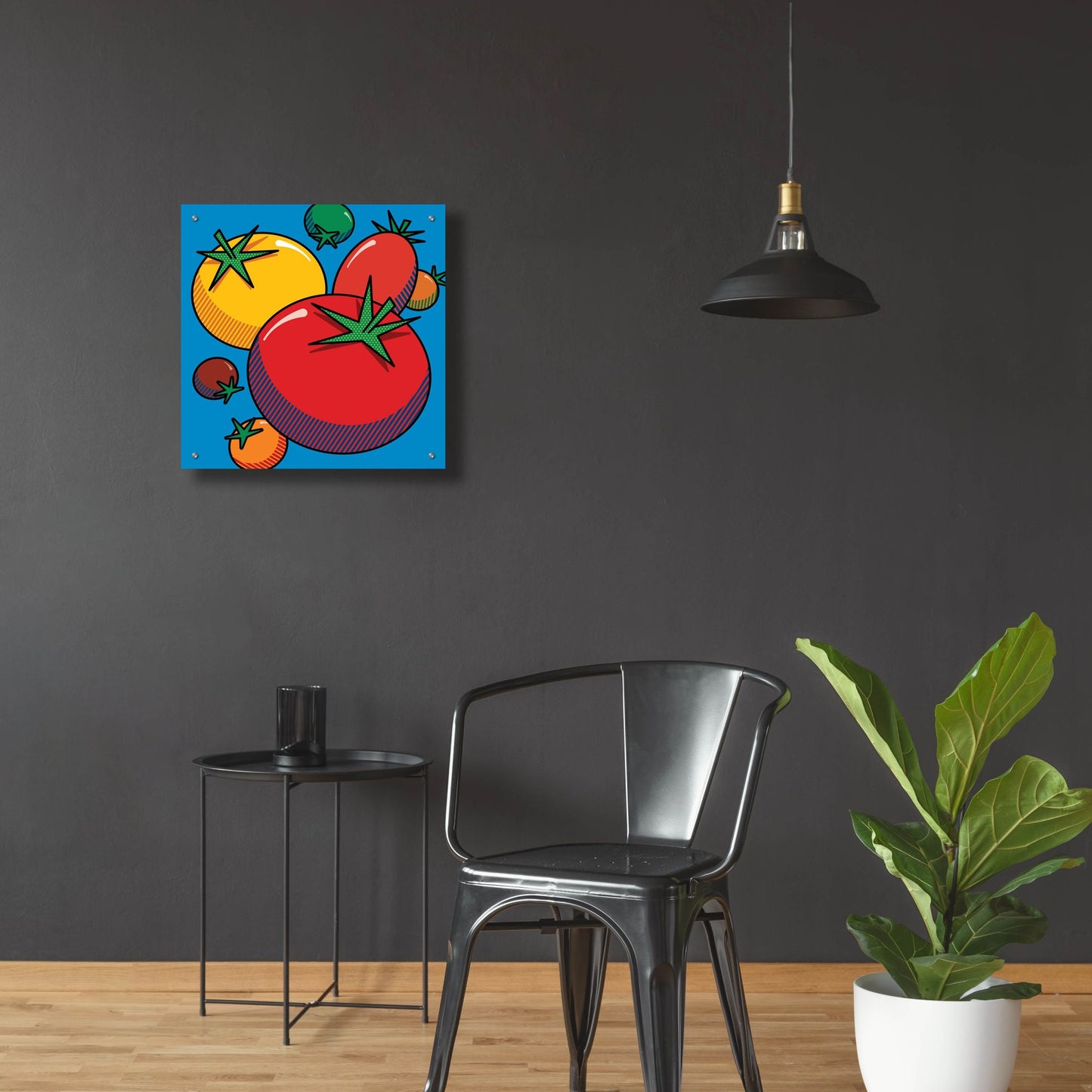 Epic Art 'Various Tomatoes On Blue' by Ron Magnes, Acrylic Glass Wall Art,24x24