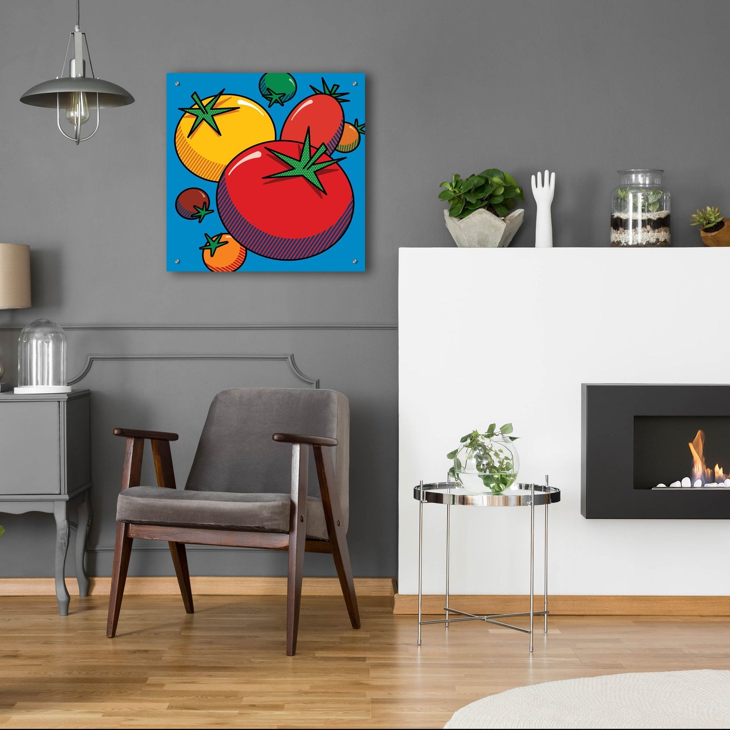 Epic Art 'Various Tomatoes On Blue' by Ron Magnes, Acrylic Glass Wall Art,24x24