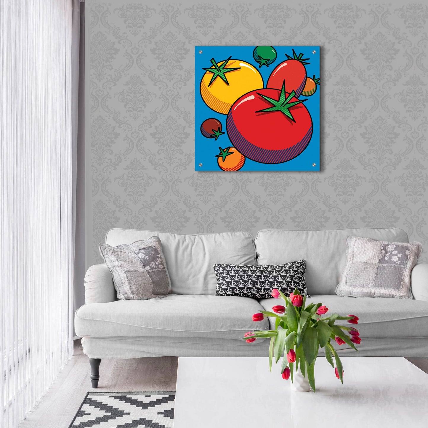 Epic Art 'Various Tomatoes On Blue' by Ron Magnes, Acrylic Glass Wall Art,24x24