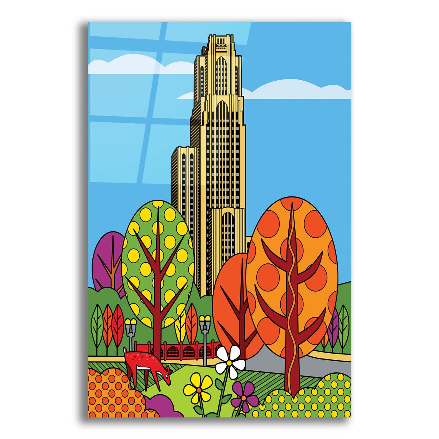 Epic Art 'Cathedral Of Learning Pittsburgh' by Ron Magnes, Acrylic Glass Wall Art,12x16