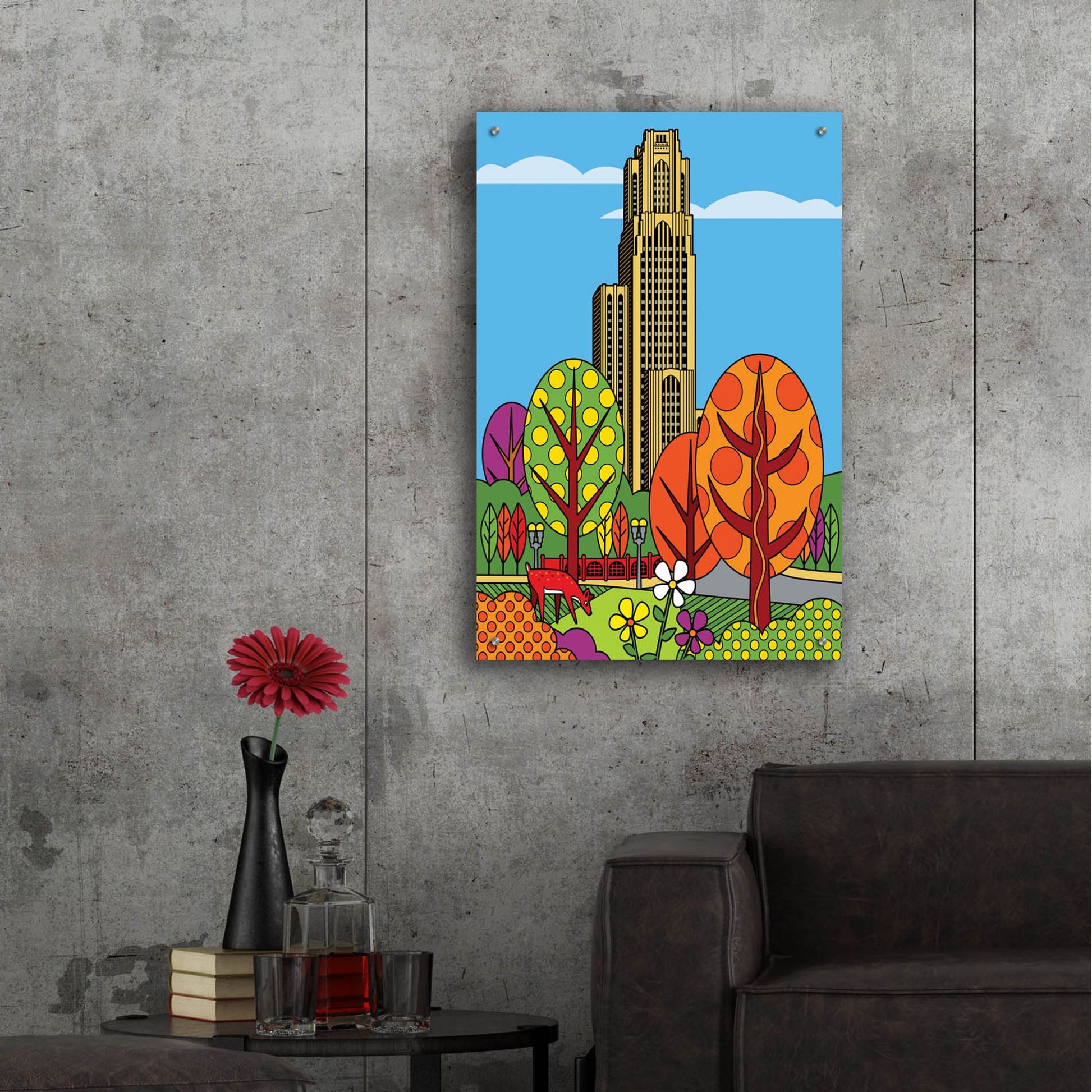 Epic Art 'Cathedral Of Learning Pittsburgh' by Ron Magnes, Acrylic Glass Wall Art,24x36