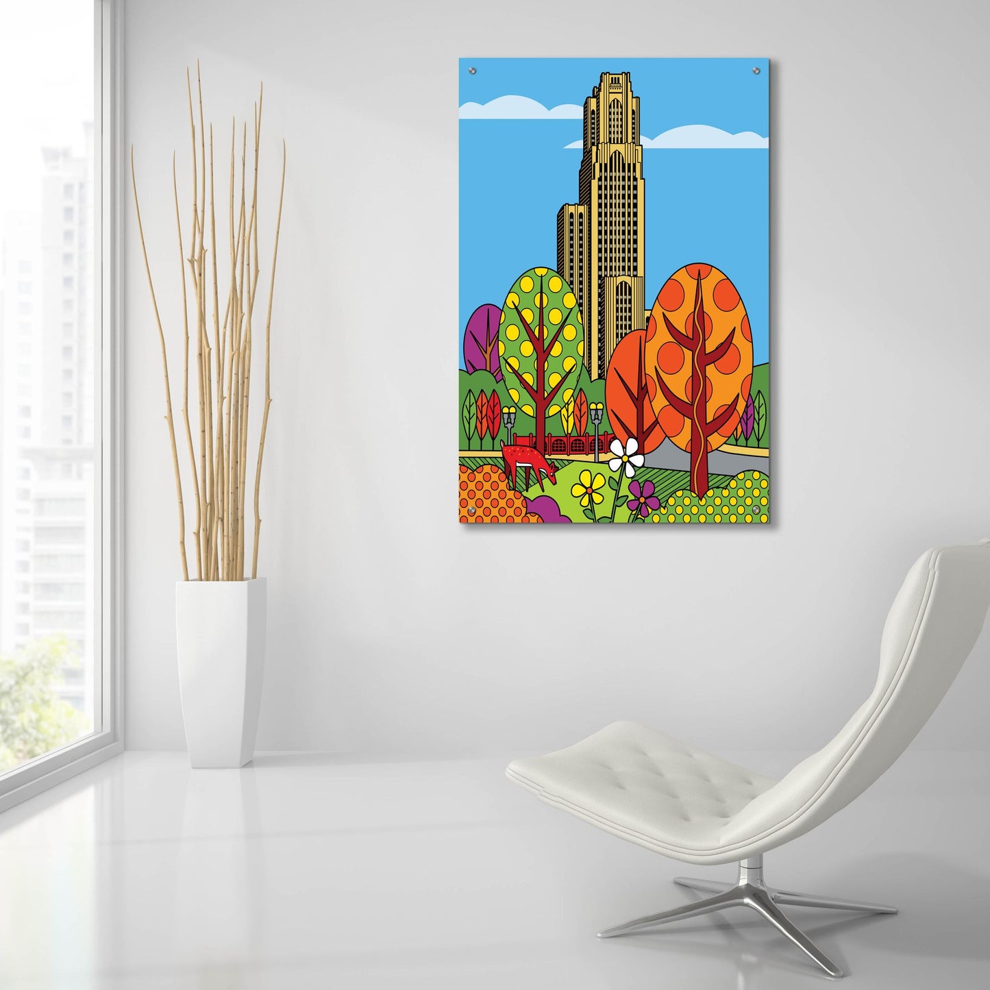 Epic Art 'Cathedral Of Learning Pittsburgh' by Ron Magnes, Acrylic Glass Wall Art,24x36