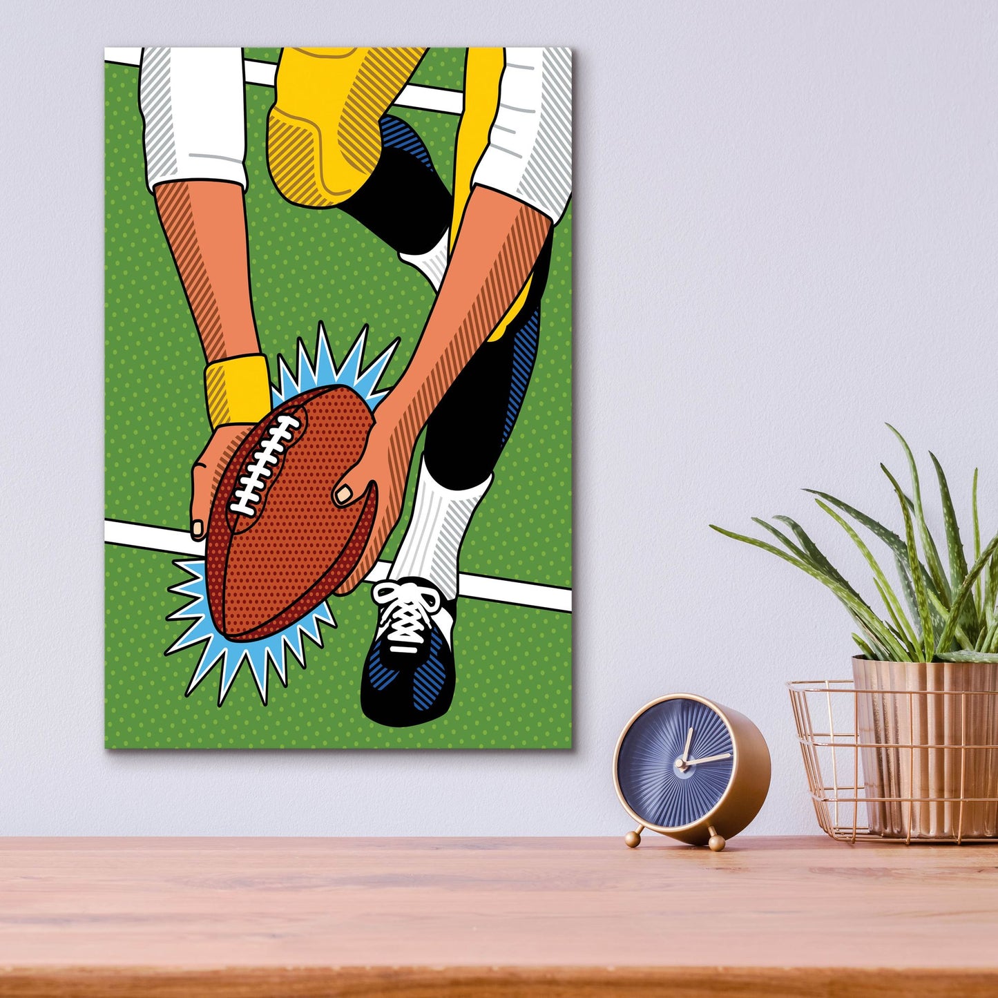Epic Art 'Franco Immaculate Reception' by Ron Magnes, Acrylic Glass Wall Art,12x16