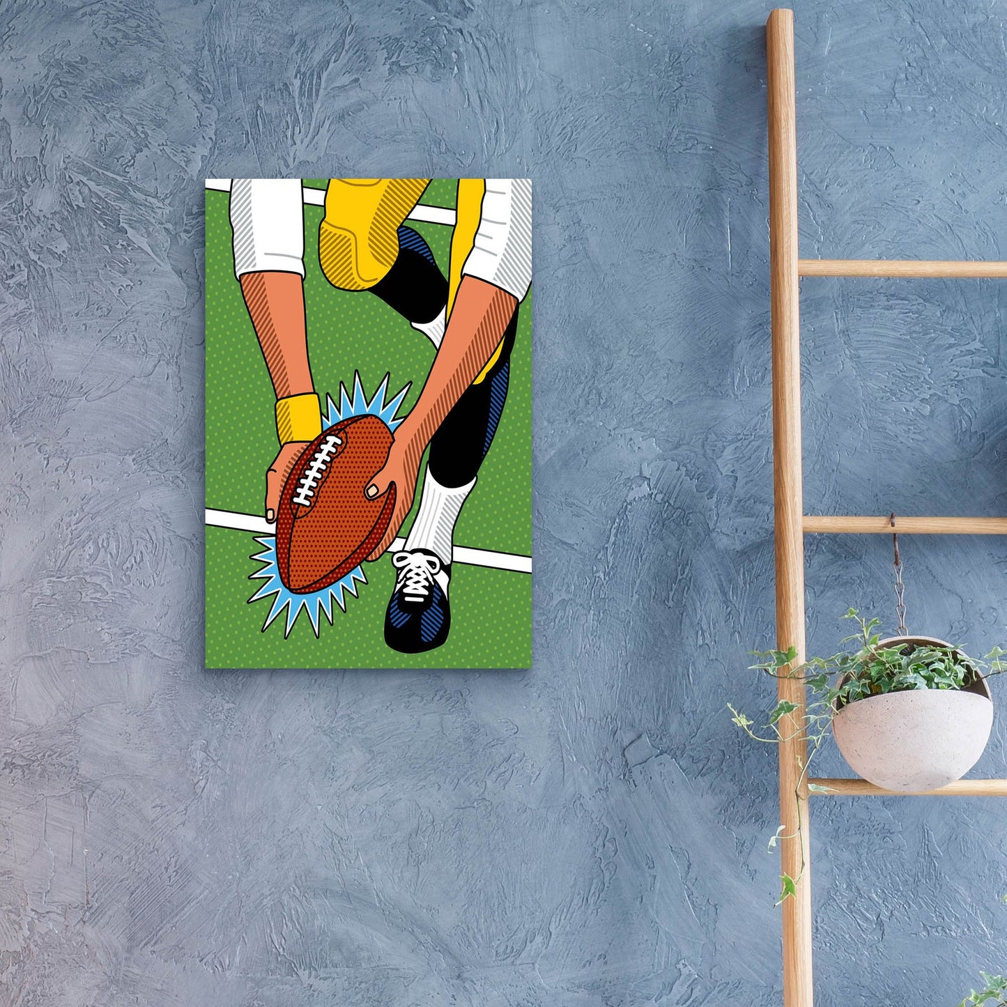 Epic Art 'Franco Immaculate Reception' by Ron Magnes, Acrylic Glass Wall Art,16x24