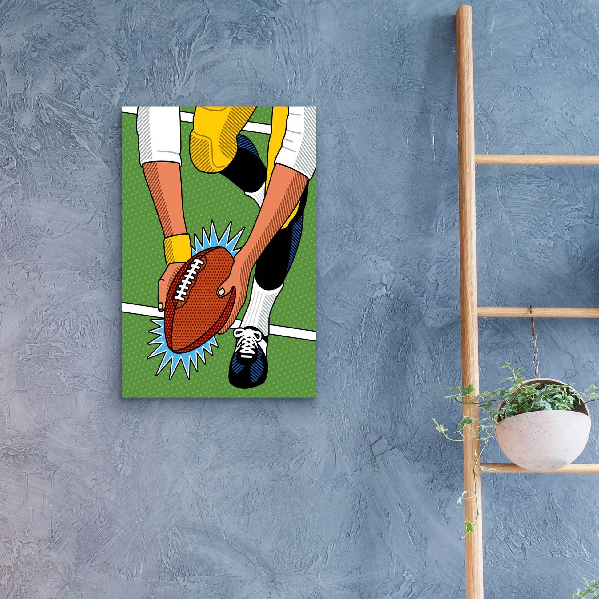 Epic Art 'Franco Immaculate Reception' by Ron Magnes, Acrylic Glass Wall Art,16x24