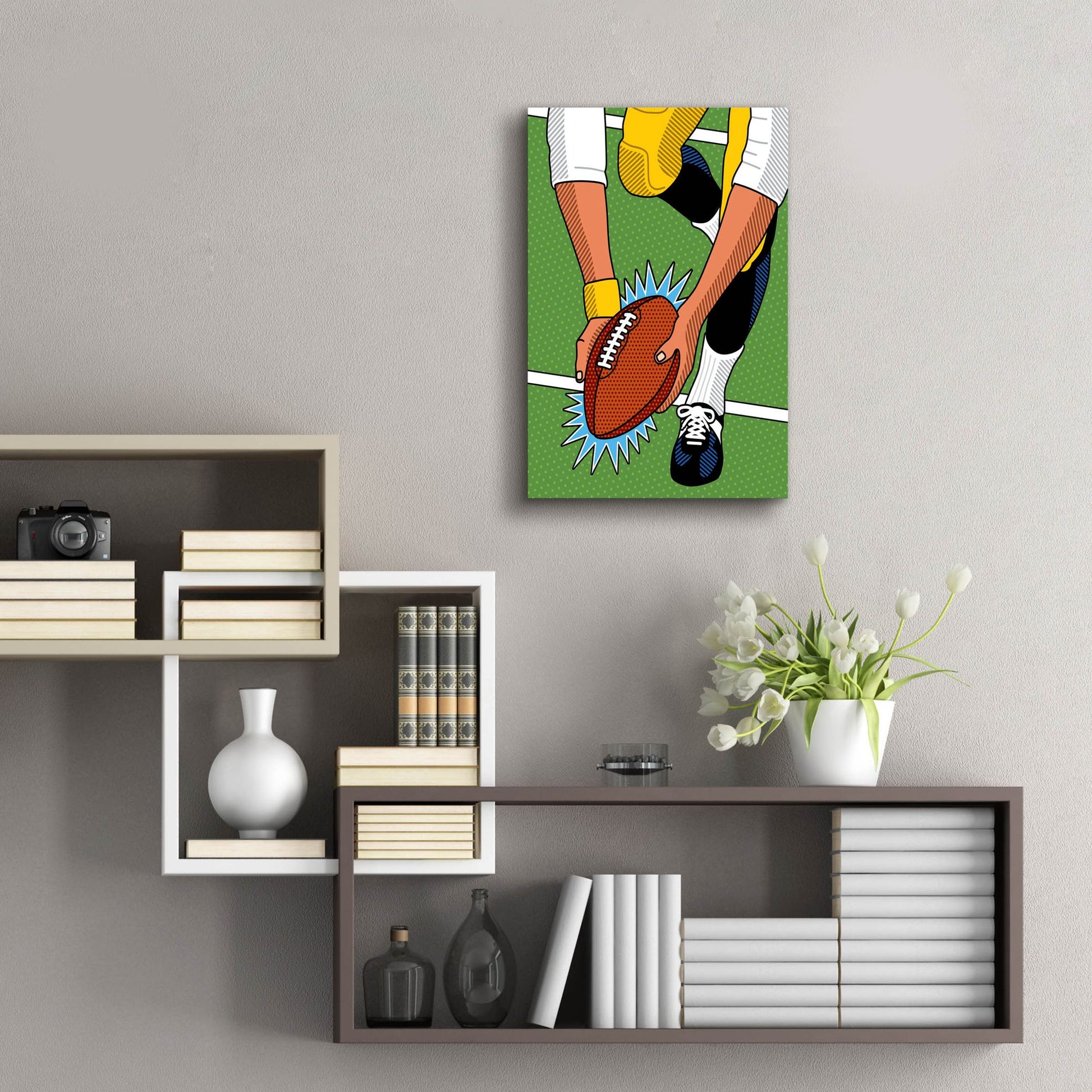 Epic Art 'Franco Immaculate Reception' by Ron Magnes, Acrylic Glass Wall Art,16x24