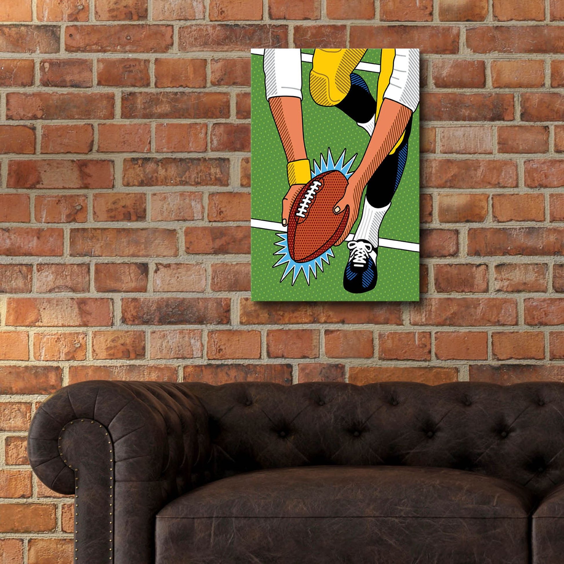 Epic Art 'Franco Immaculate Reception' by Ron Magnes, Acrylic Glass Wall Art,16x24