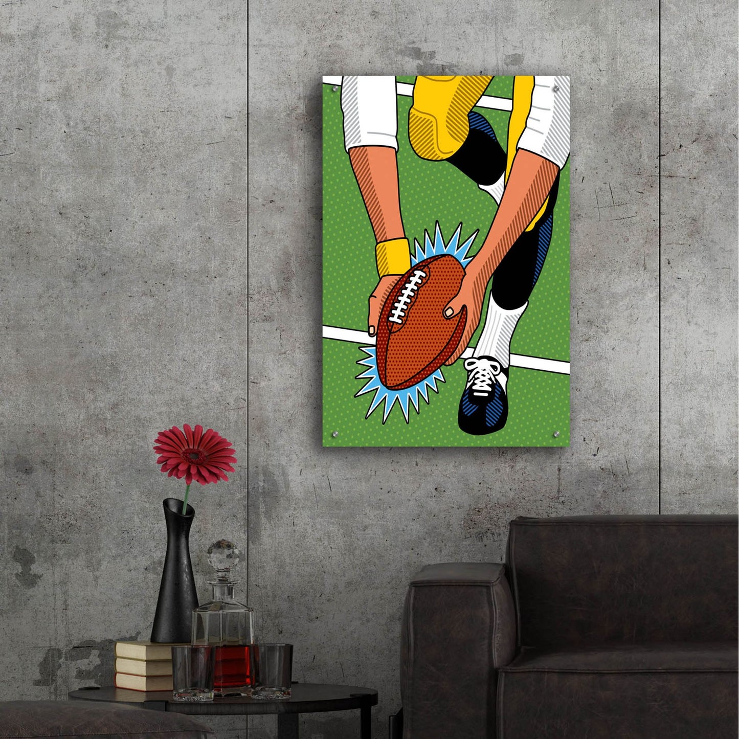 Epic Art 'Franco Immaculate Reception' by Ron Magnes, Acrylic Glass Wall Art,24x36