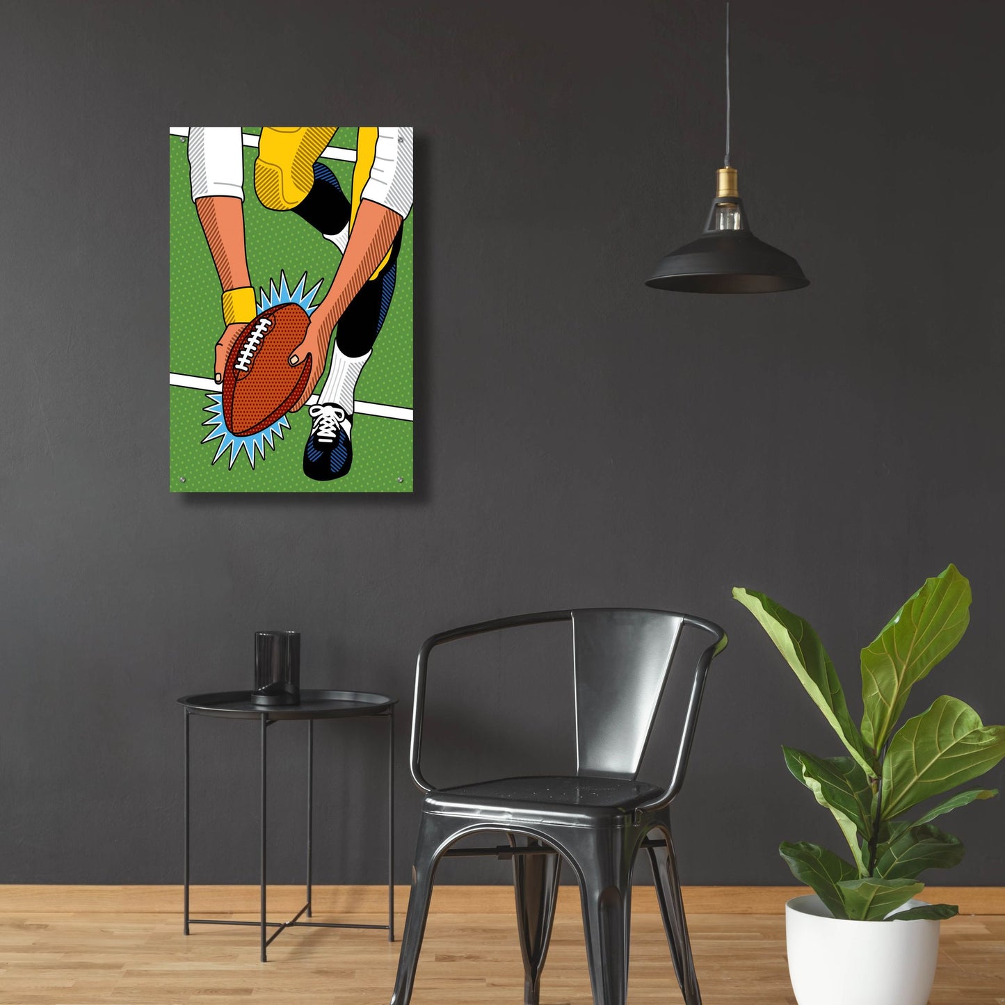 Epic Art 'Franco Immaculate Reception' by Ron Magnes, Acrylic Glass Wall Art,24x36