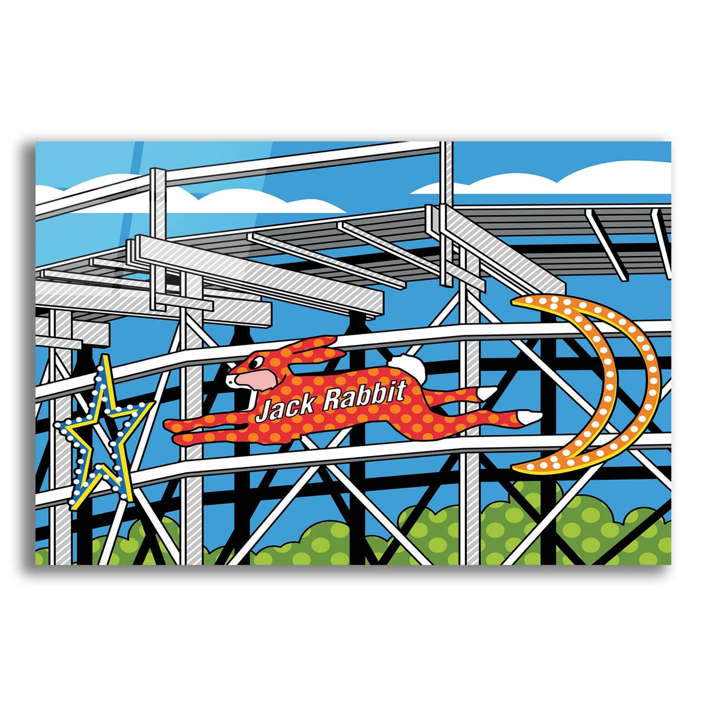 Epic Art 'Jack Rabbit Roller Coaster' by Ron Magnes, Acrylic Glass Wall Art