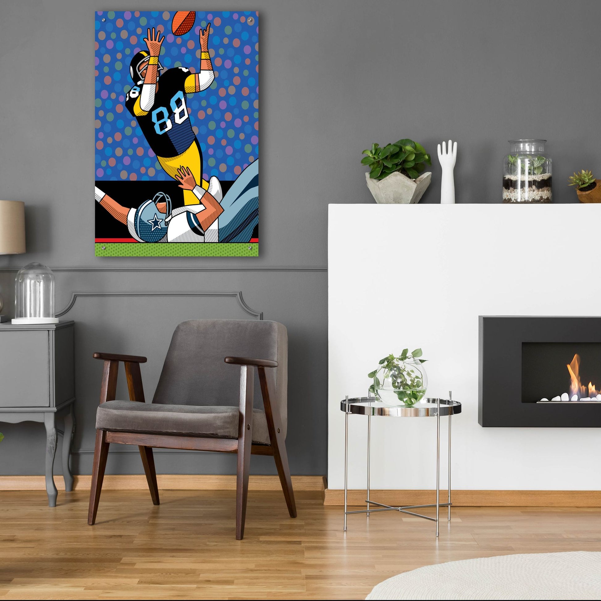 Epic Art 'Lynn Swann Super Bowl Catch' by Ron Magnes, Acrylic Glass Wall Art,24x36
