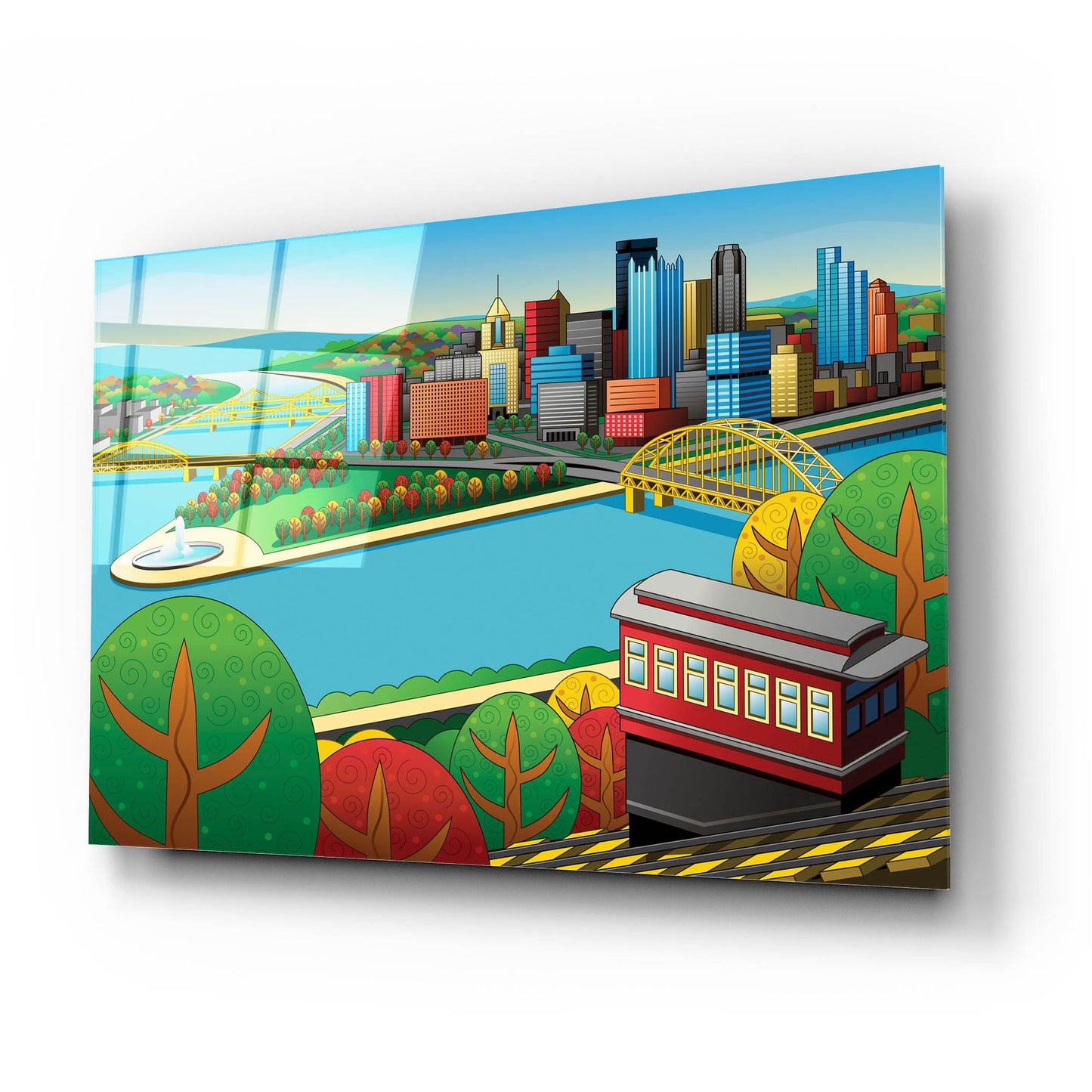 Epic Art 'Pittsburgh Incline Autumn' by Ron Magnes, Acrylic Glass Wall Art,24x16