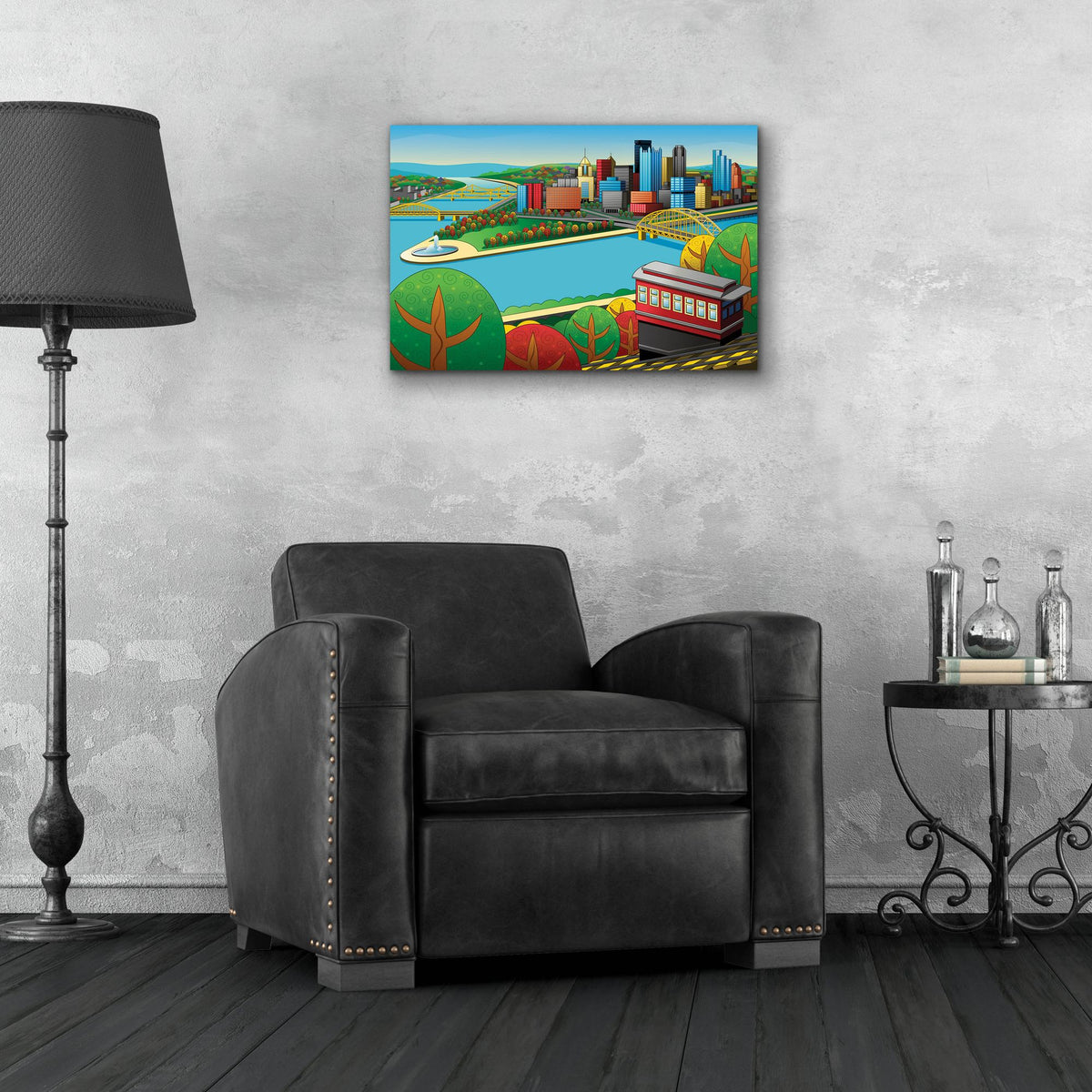 Epic Art 'Pittsburgh Incline Autumn' by Ron Magnes, Acrylic Glass Wall Art,24x16