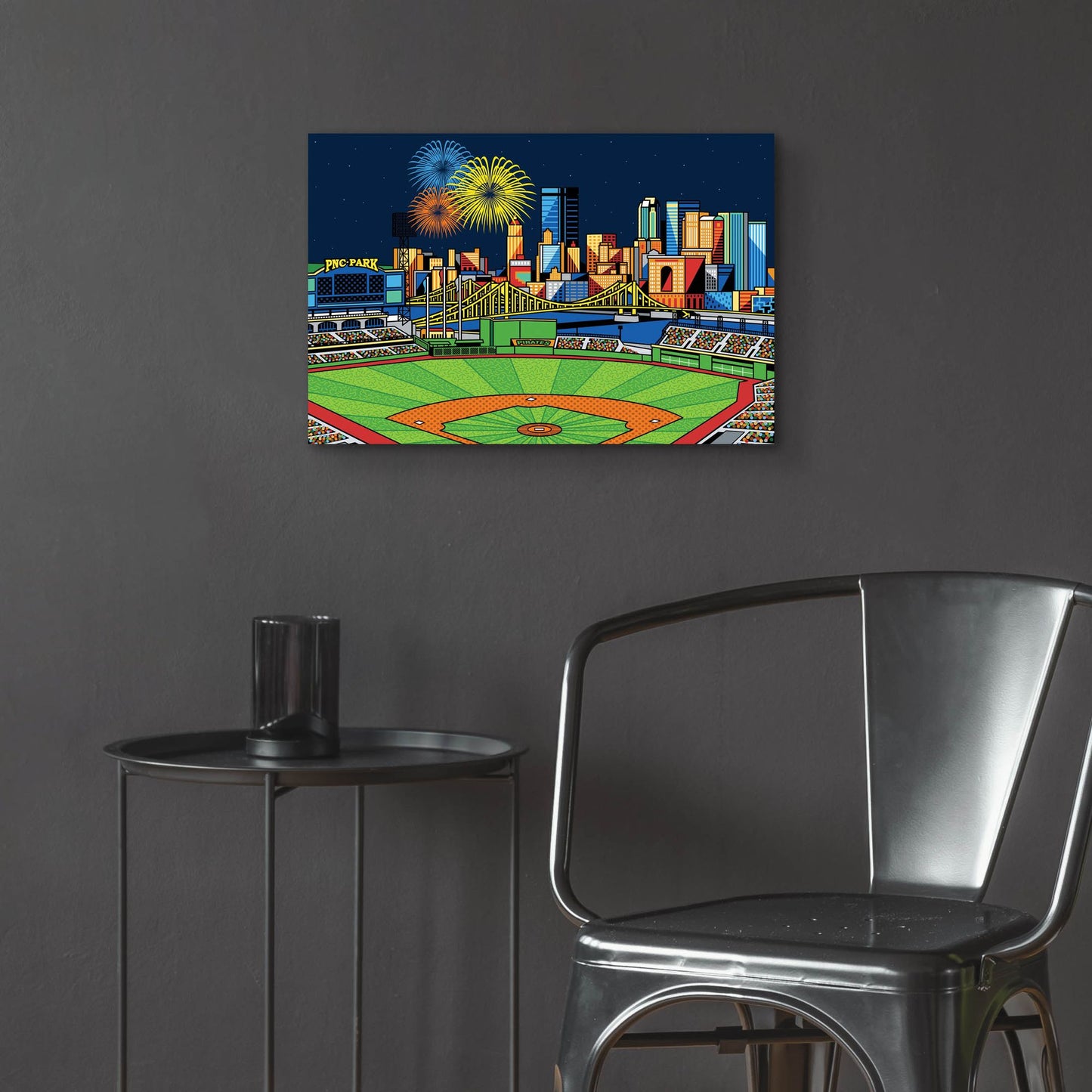 Epic Art 'PNC Park Fireworks Pittsburgh' by Ron Magnes, Acrylic Glass Wall Art,24x16