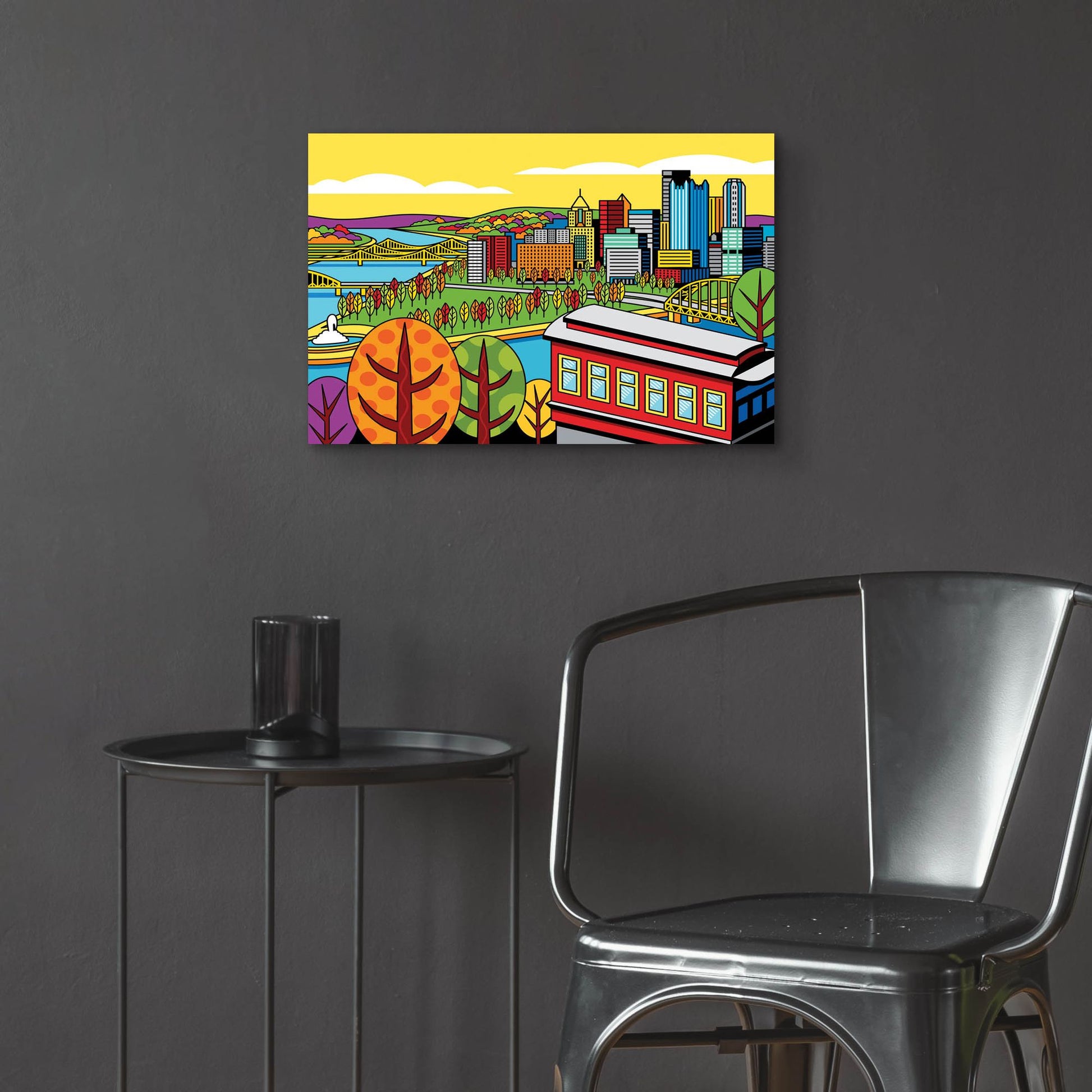 Epic Art 'Pittsburgh Incline Autumn Pop' by Ron Magnes, Acrylic Glass Wall Art,24x16