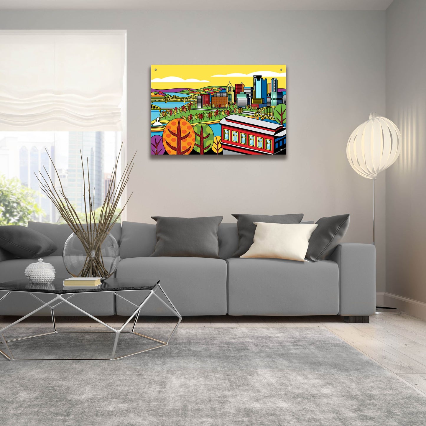 Epic Art 'Pittsburgh Incline Autumn Pop' by Ron Magnes, Acrylic Glass Wall Art,36x24