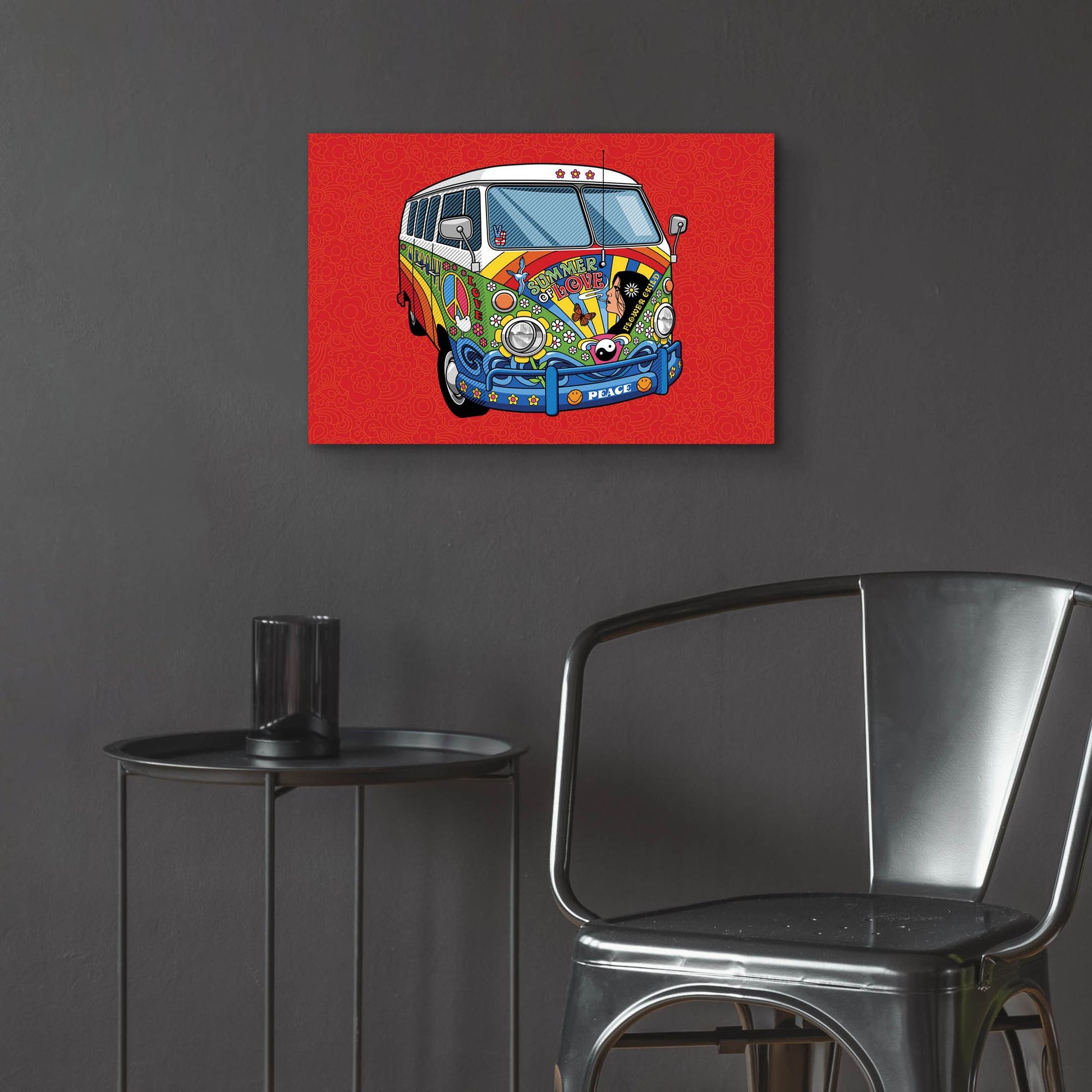 Epic Art 'Sixties VW Hippy Van' by Ron Magnes, Acrylic Glass Wall Art,24x16