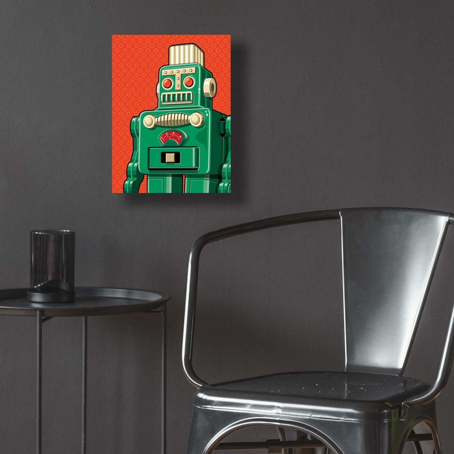 Epic Art 'Vintage Green Robot' by Ron Magnes, Acrylic Glass Wall Art,12x16