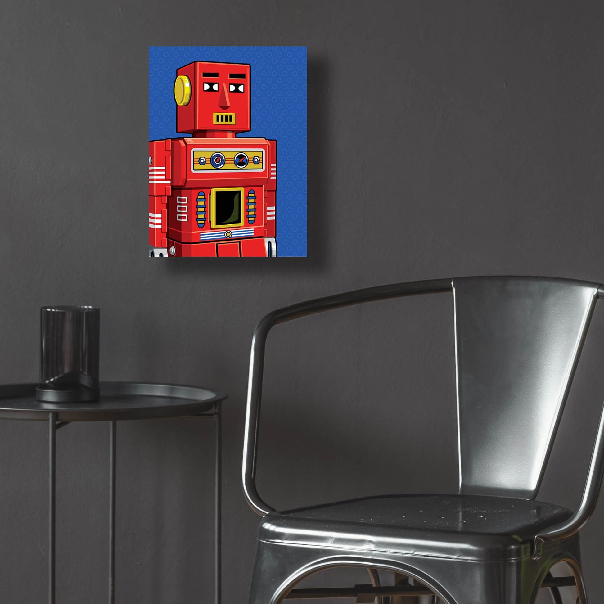 Epic Art 'Vintage Red Robot' by Ron Magnes, Acrylic Glass Wall Art,12x16