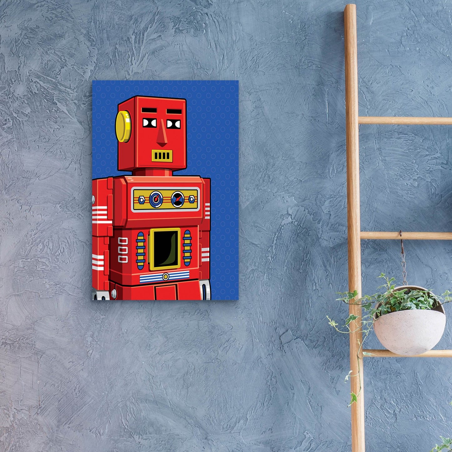 Epic Art 'Vintage Red Robot' by Ron Magnes, Acrylic Glass Wall Art,16x24