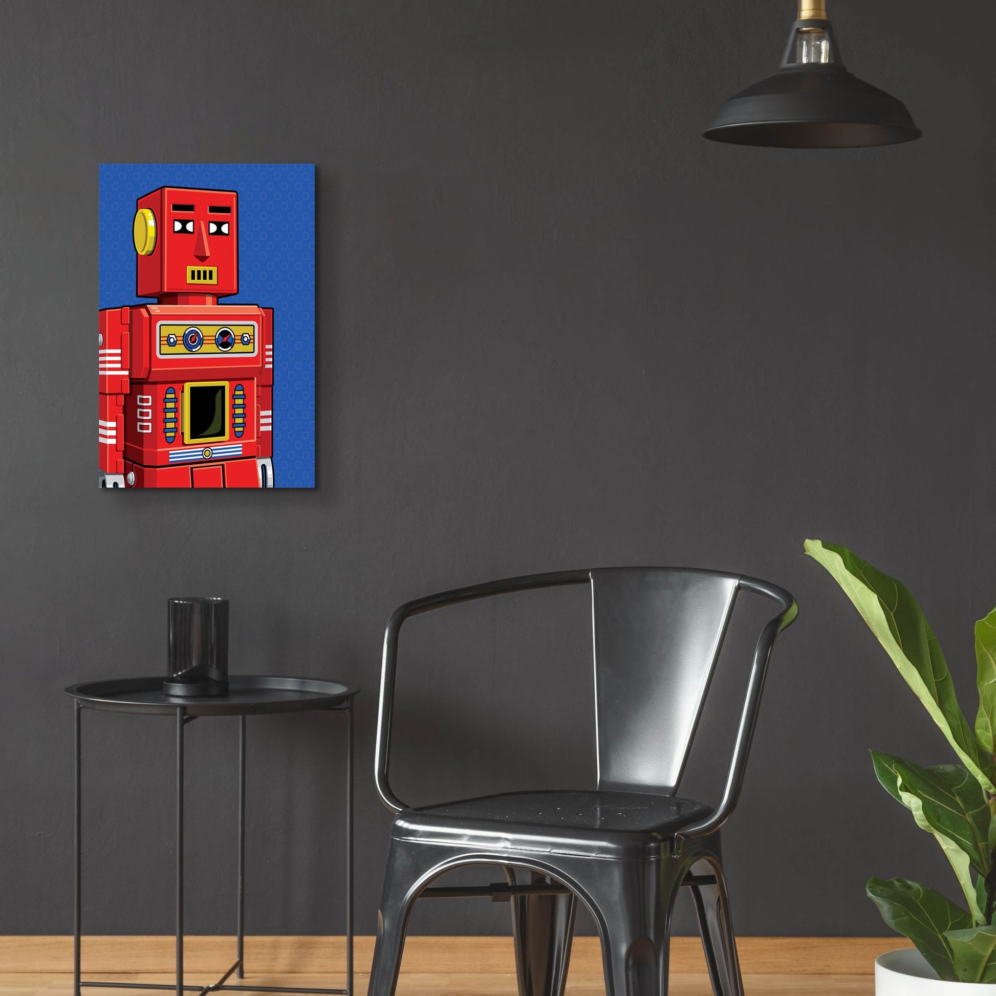 Epic Art 'Vintage Red Robot' by Ron Magnes, Acrylic Glass Wall Art,16x24