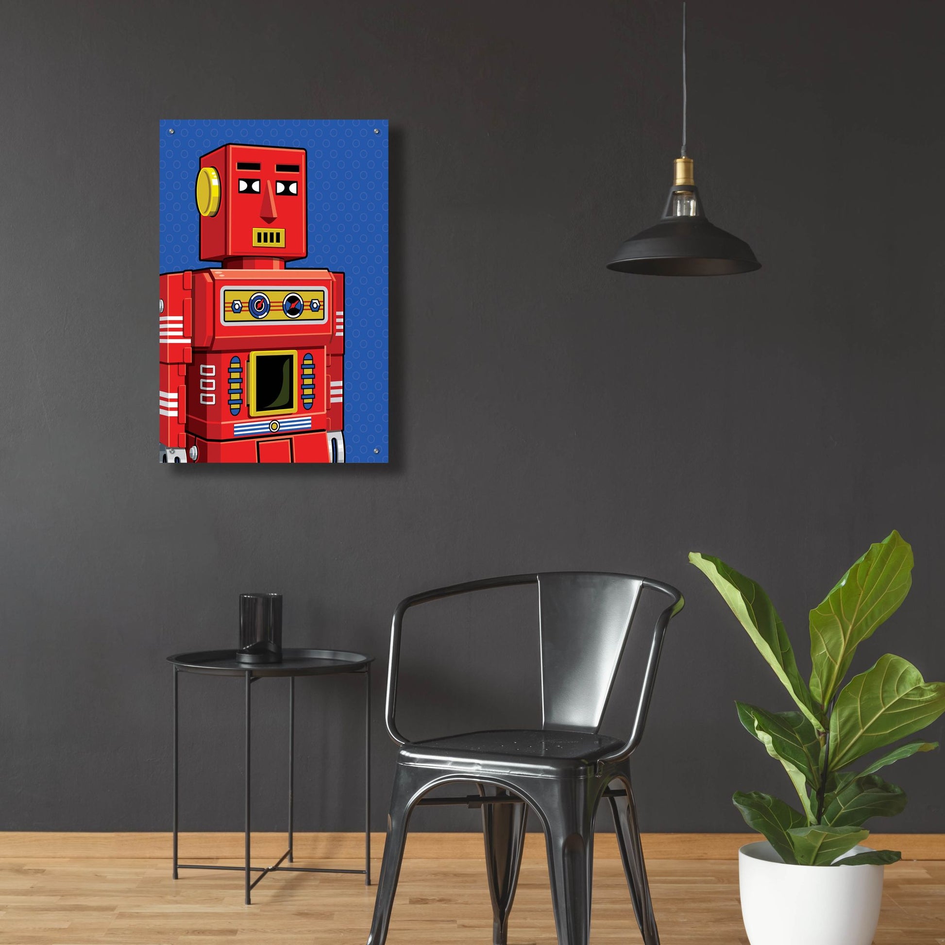 Epic Art 'Vintage Red Robot' by Ron Magnes, Acrylic Glass Wall Art,24x36