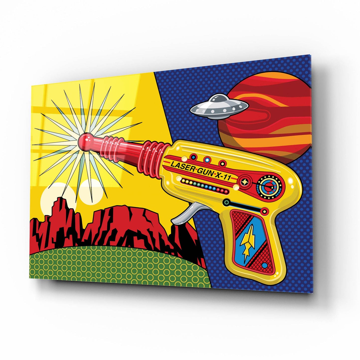 Epic Art 'Vintage Toy Laser Gun' by Ron Magnes, Acrylic Glass Wall Art,16x12