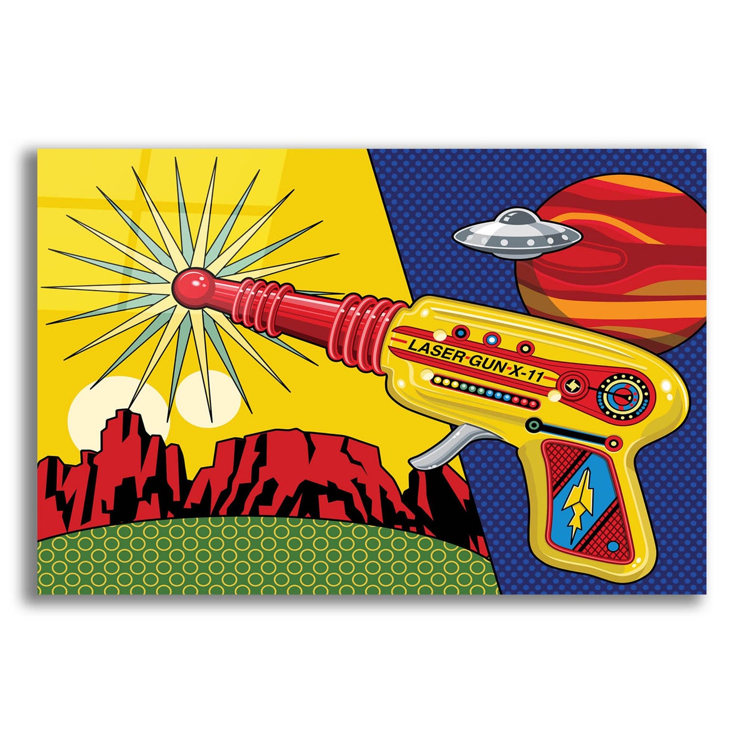 Epic Art 'Vintage Toy Laser Gun' by Ron Magnes, Acrylic Glass Wall Art,16x12