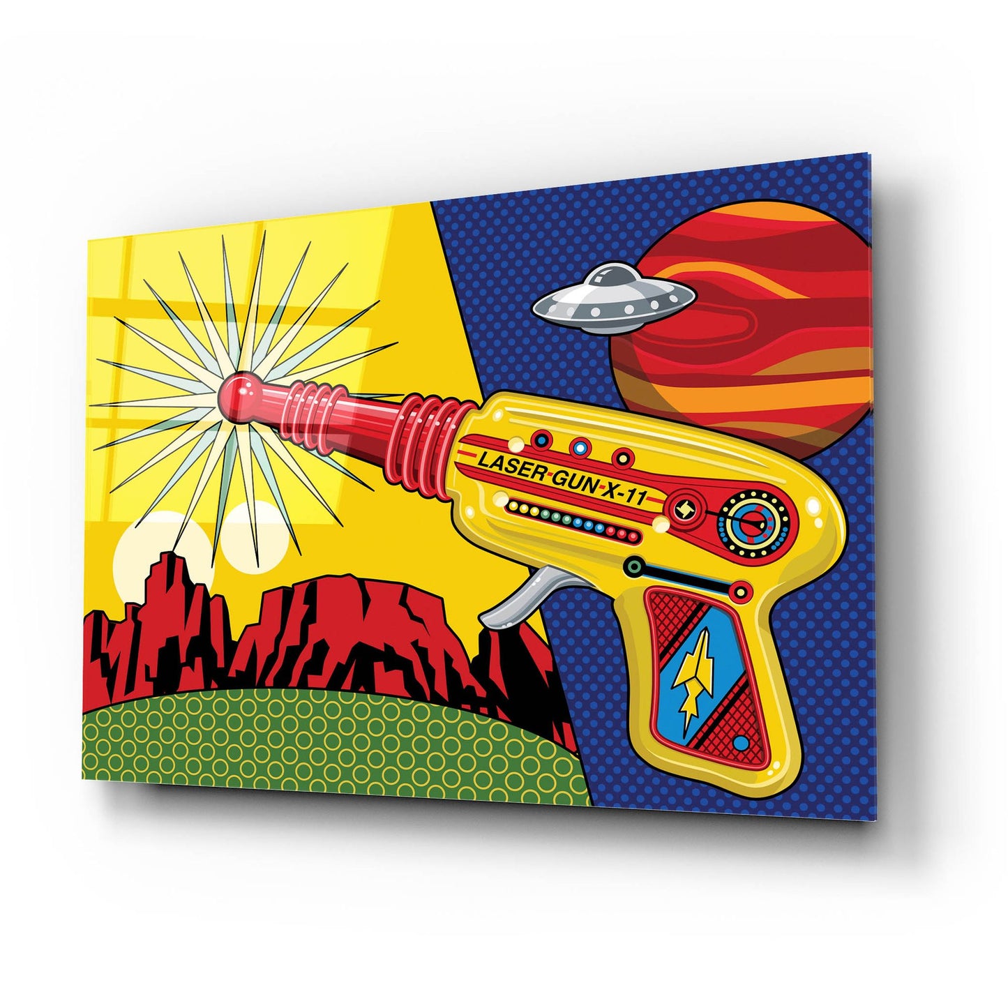 Epic Art 'Vintage Toy Laser Gun' by Ron Magnes, Acrylic Glass Wall Art,24x16