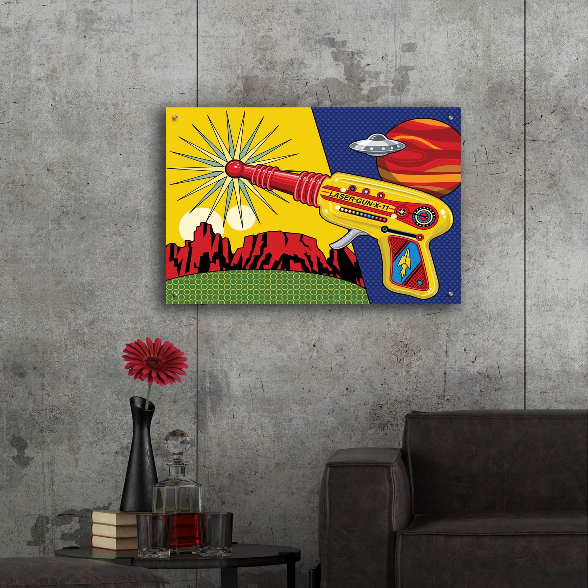 Epic Art 'Vintage Toy Laser Gun' by Ron Magnes, Acrylic Glass Wall Art,36x24