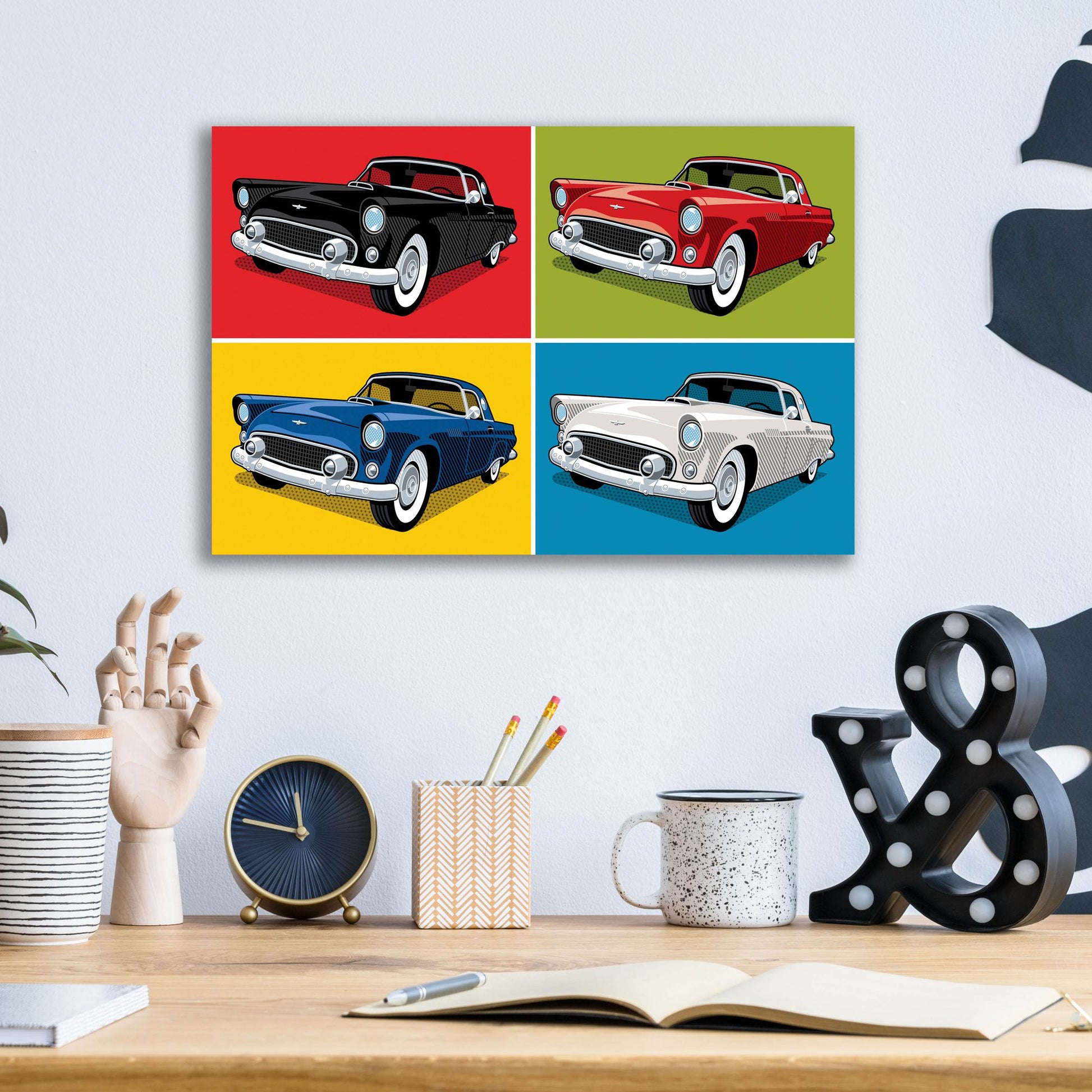 Epic Art '1956 Thunderbird Classic Car' by Ron Magnes, Acrylic Glass Wall Art,16x12