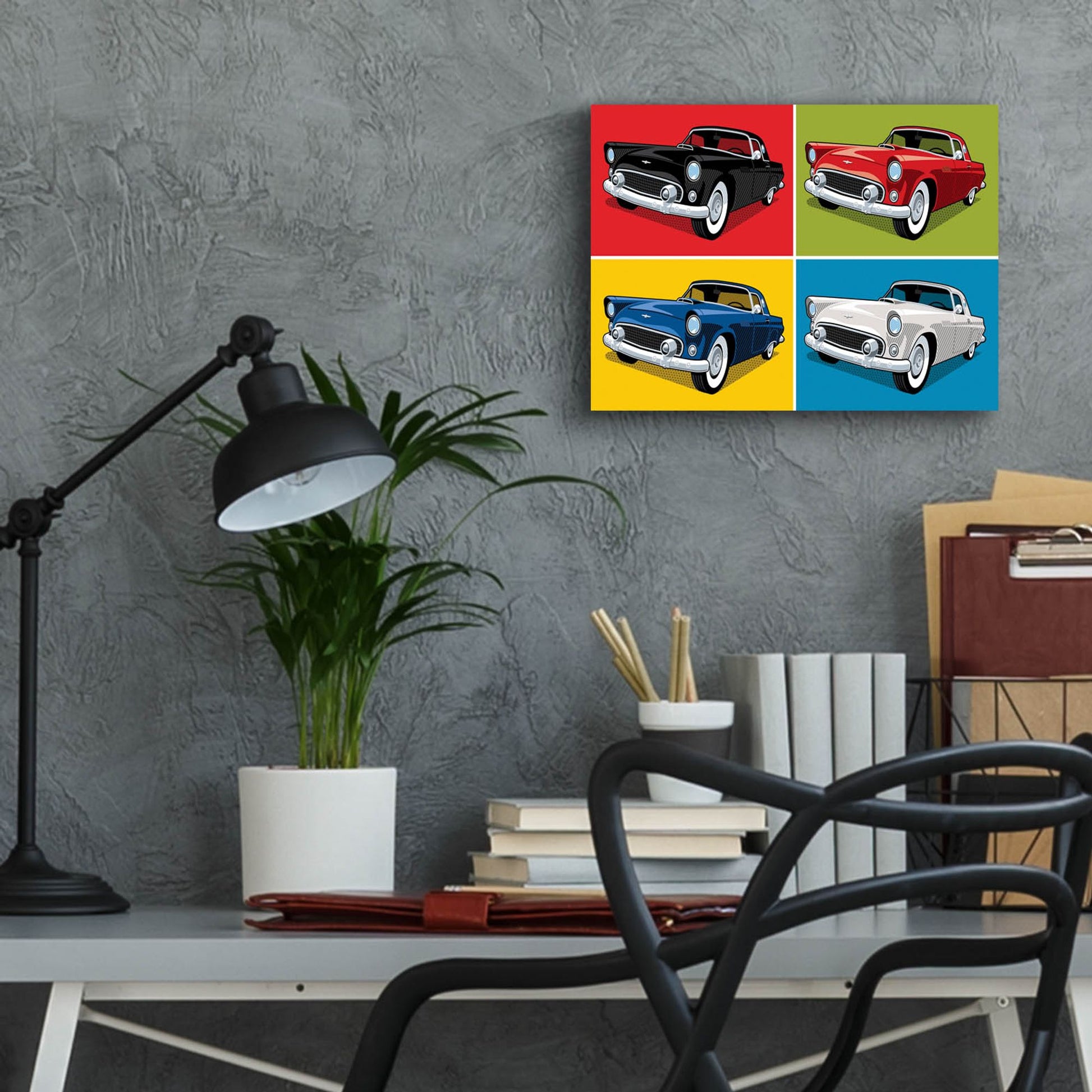 Epic Art '1956 Thunderbird Classic Car' by Ron Magnes, Acrylic Glass Wall Art,16x12