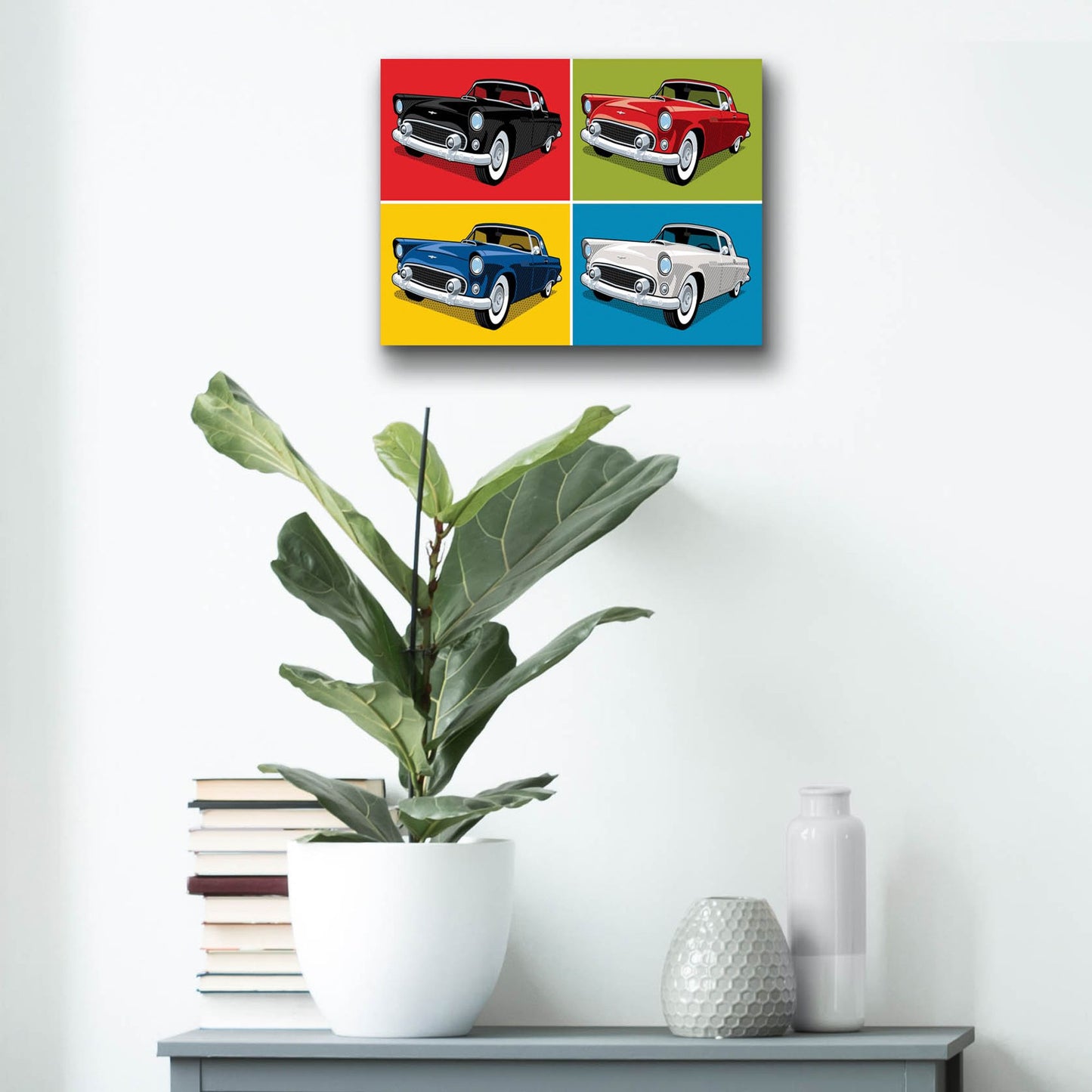 Epic Art '1956 Thunderbird Classic Car' by Ron Magnes, Acrylic Glass Wall Art,16x12